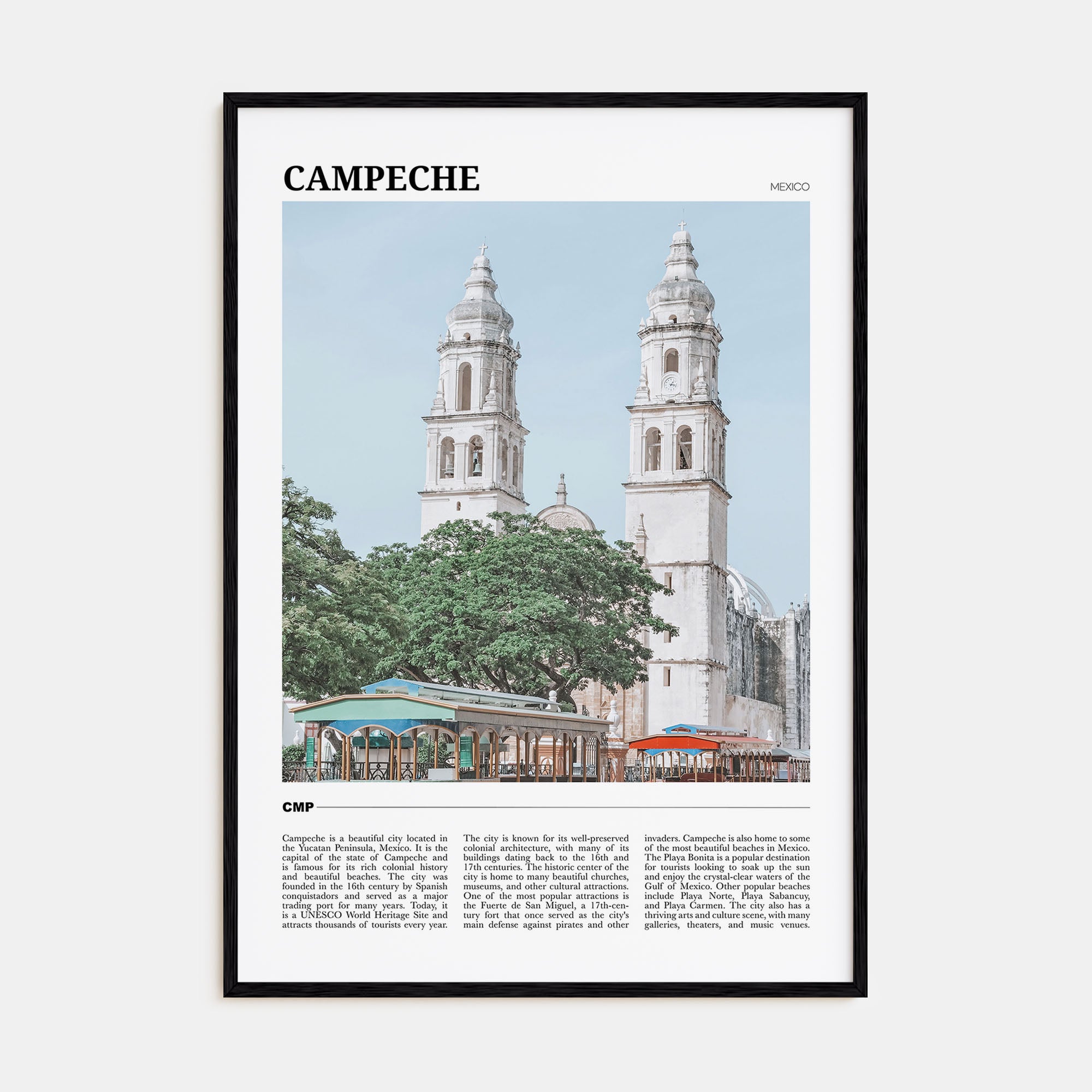 Campeche Travel Color Poster