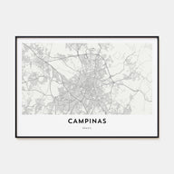 Campinas Map Landscape Poster