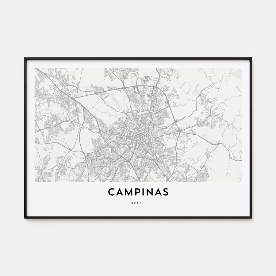 Campinas Map Landscape Poster