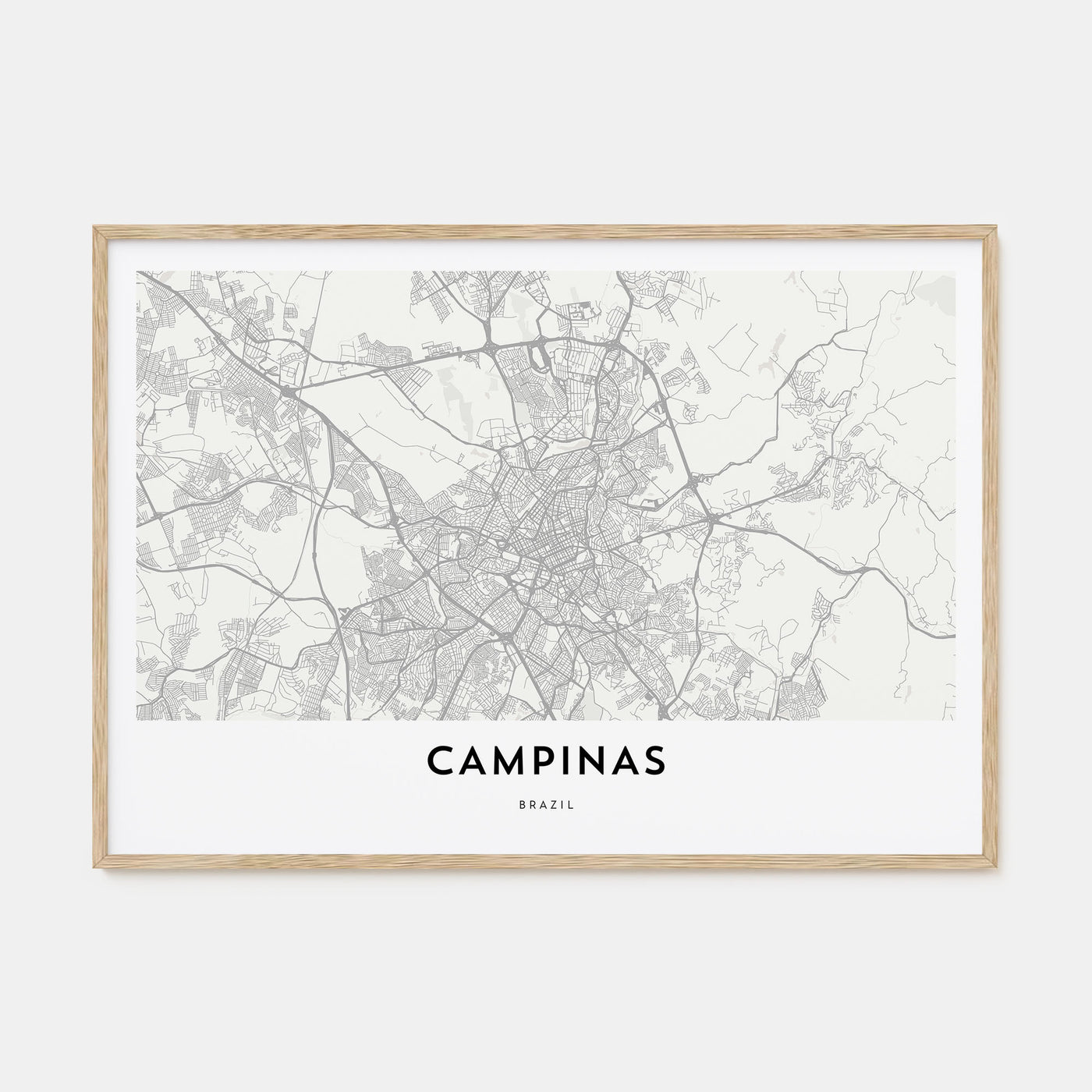 Campinas Map Landscape Poster
