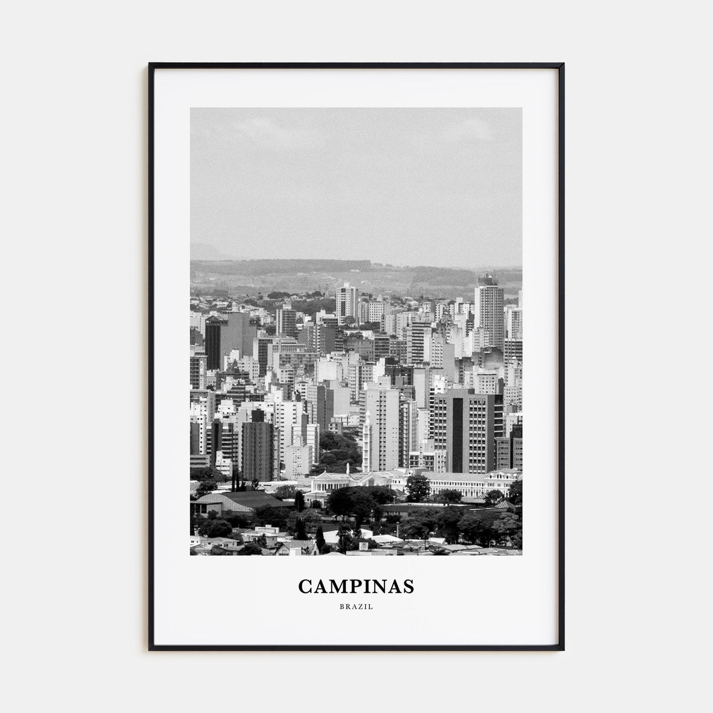 Campinas Portrait B&W Poster