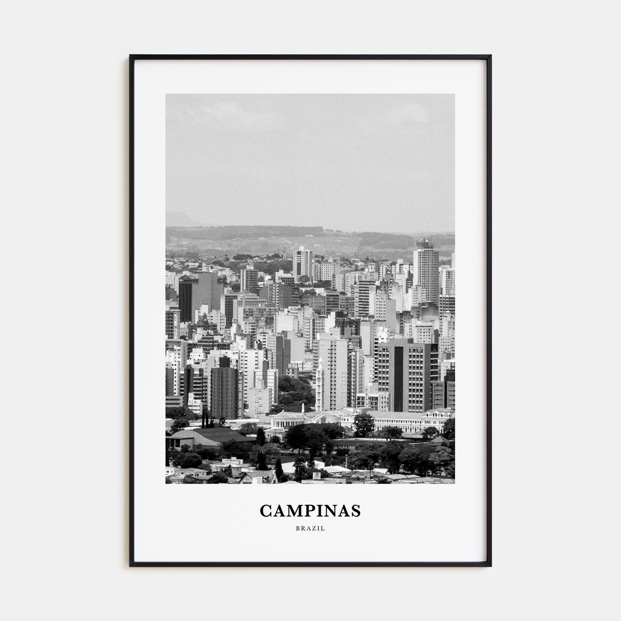 Campinas Portrait B&W Poster