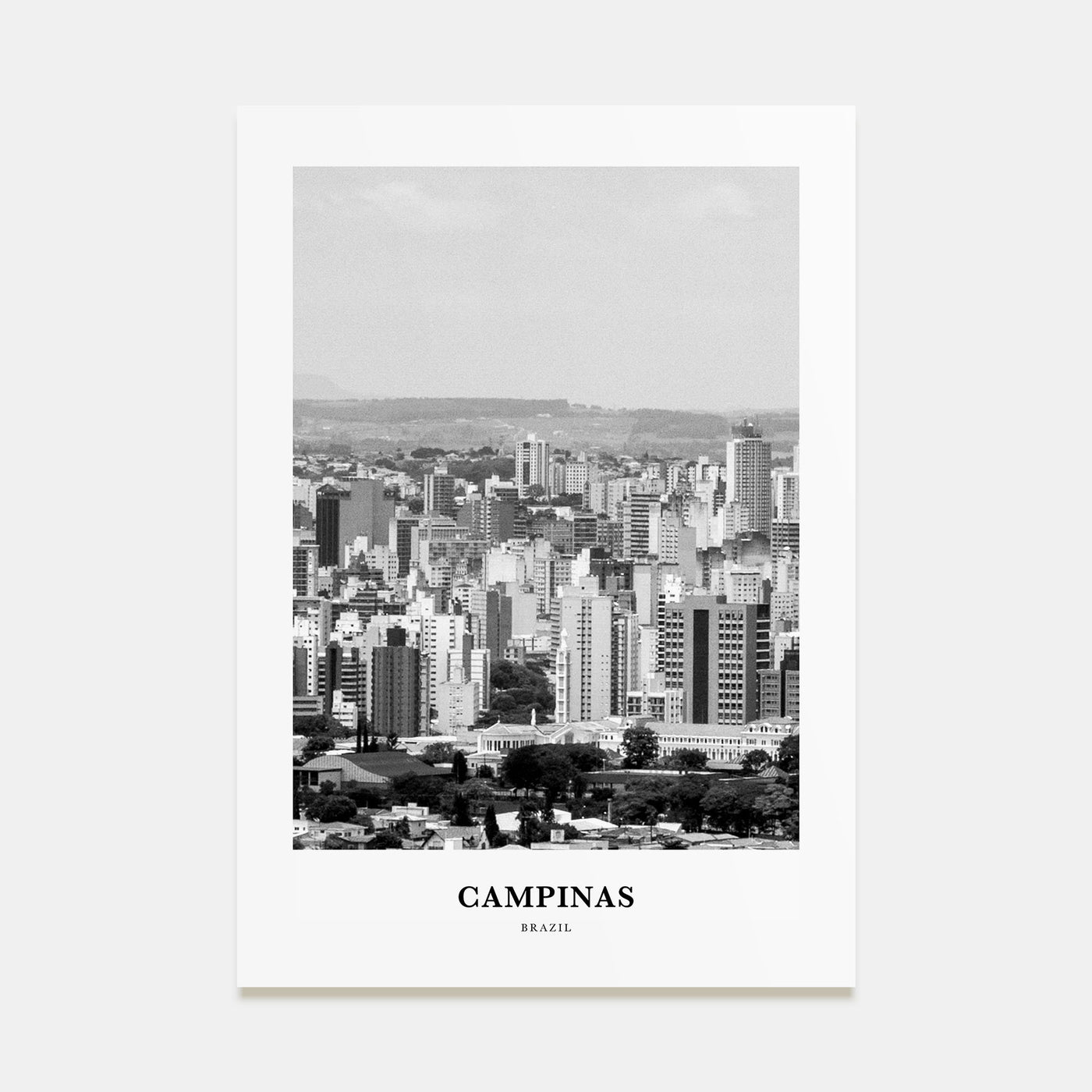Campinas Portrait B&W Poster