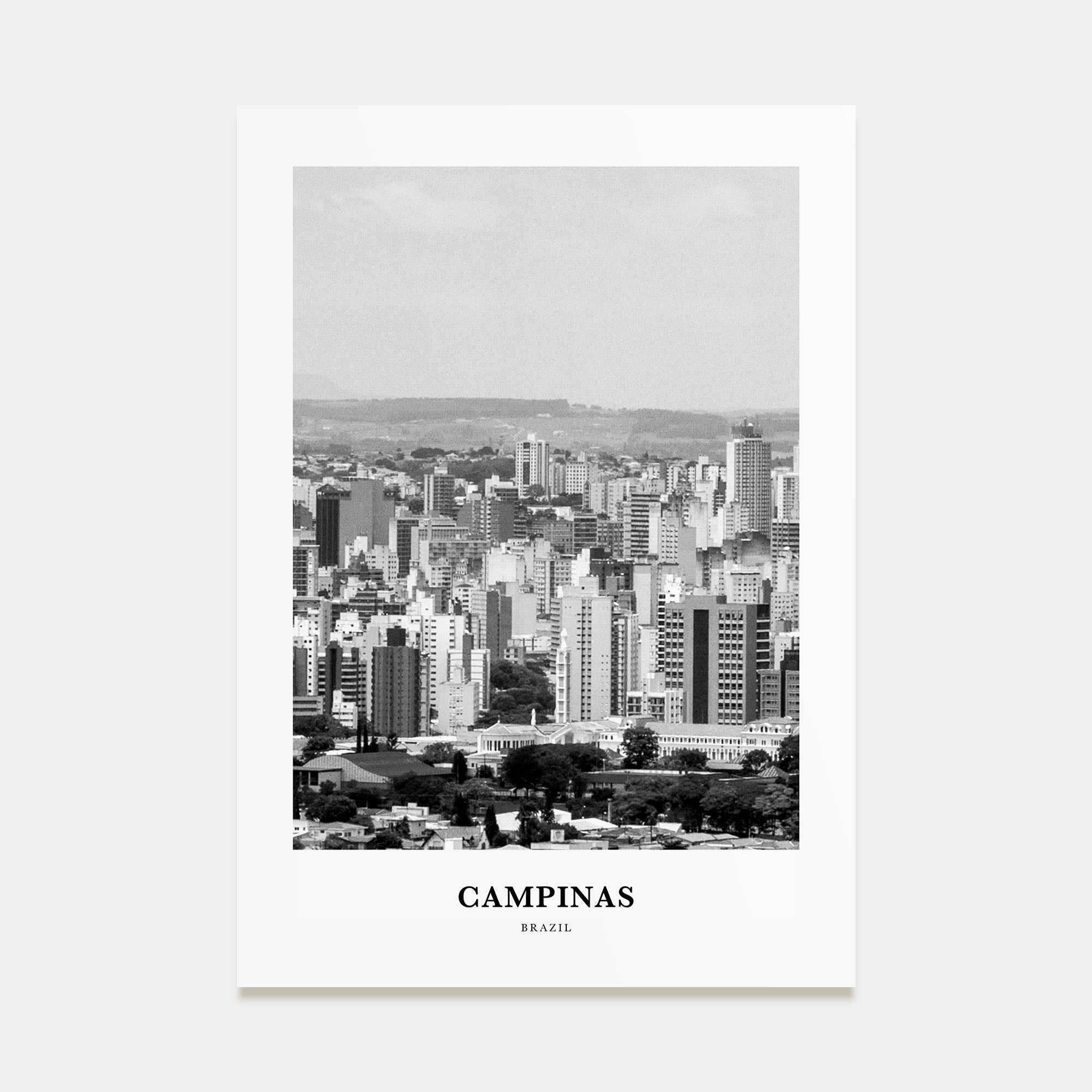 Campinas Portrait B&W Poster