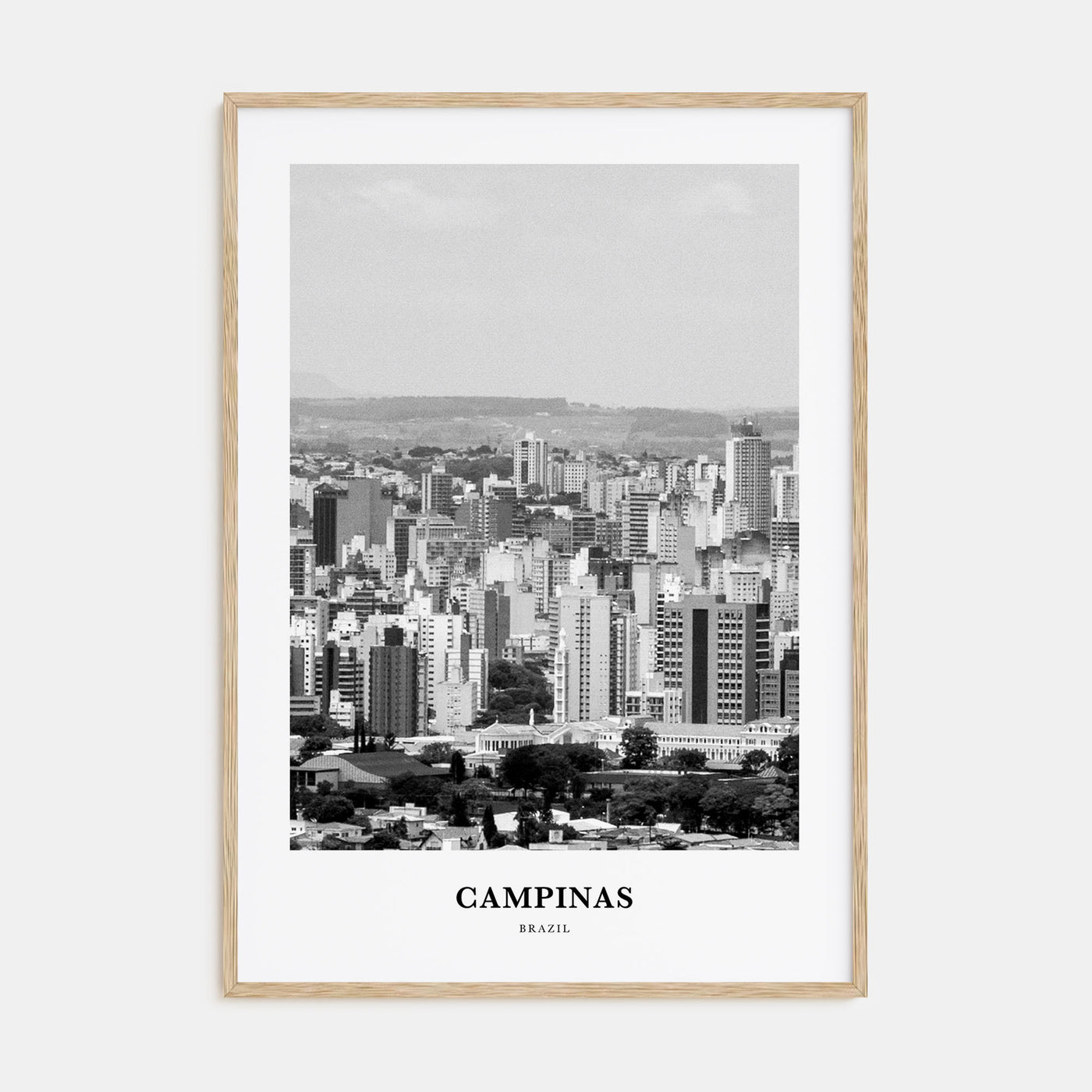 Campinas Portrait B&W Poster