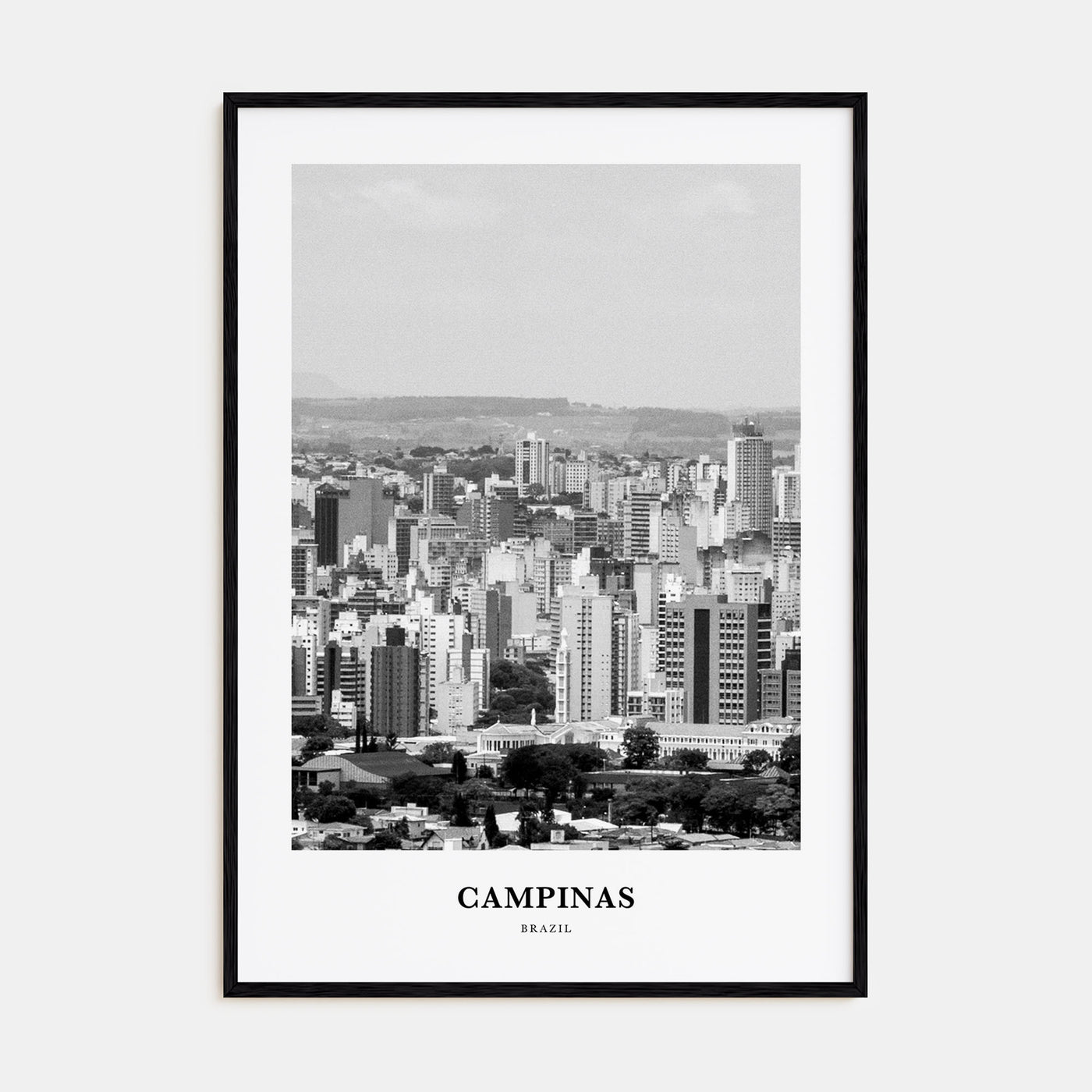 Campinas Portrait B&W Poster