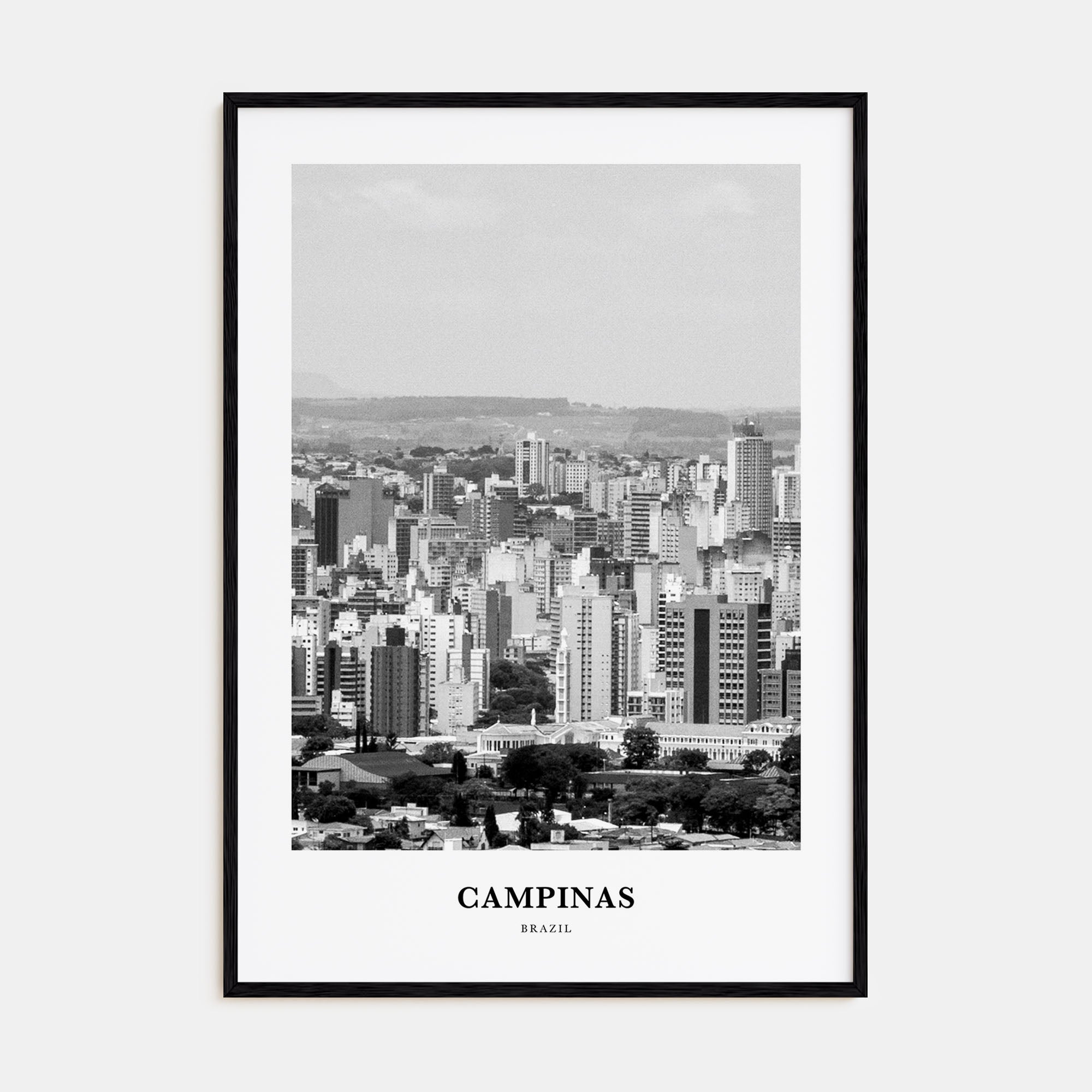 Campinas Portrait B&W Poster