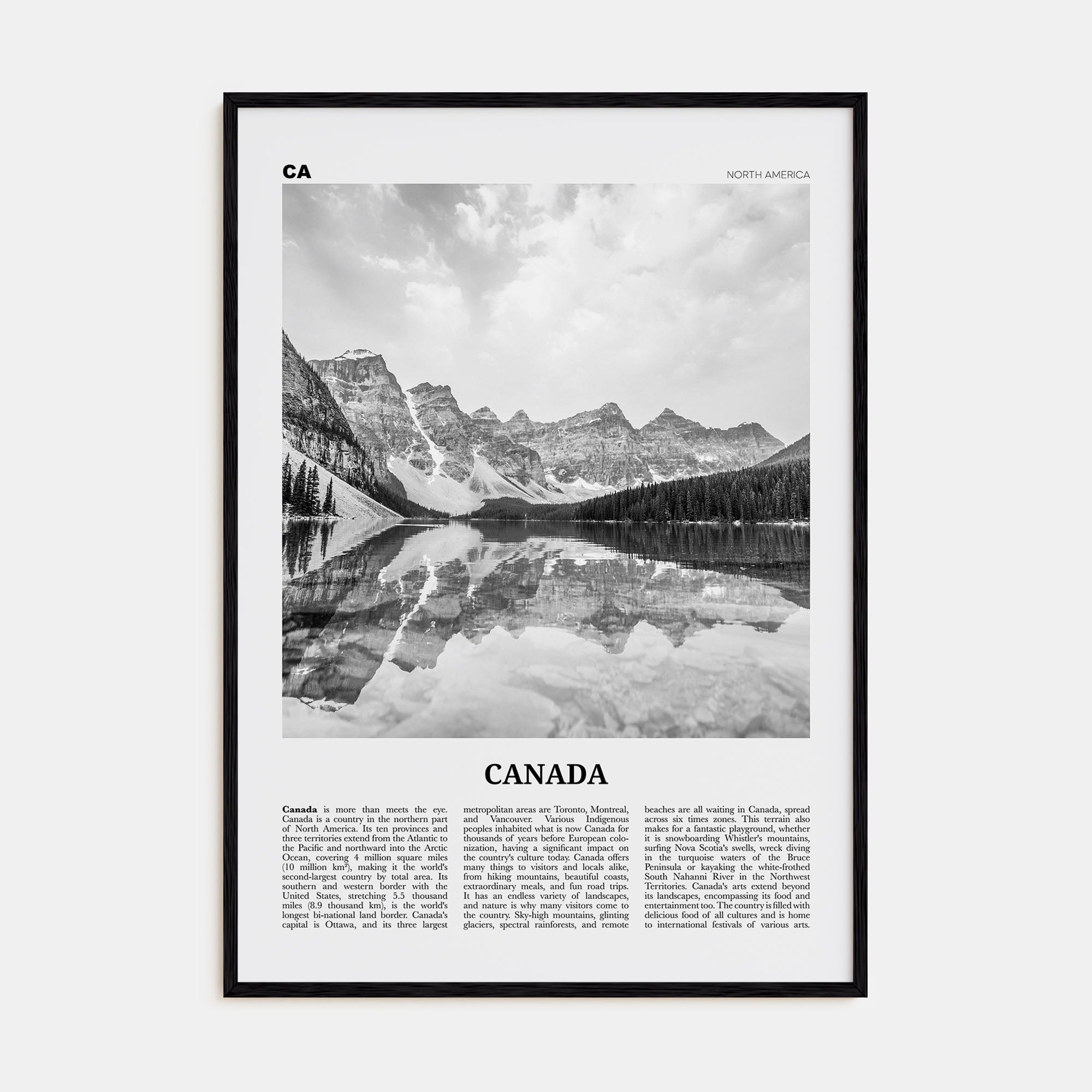 Canada Travel B&W No 1 Poster