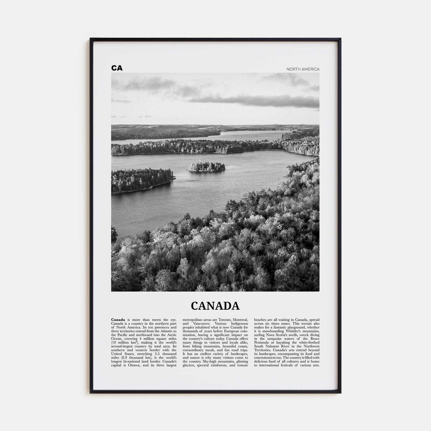 Canada Travel B&W No 2 Poster