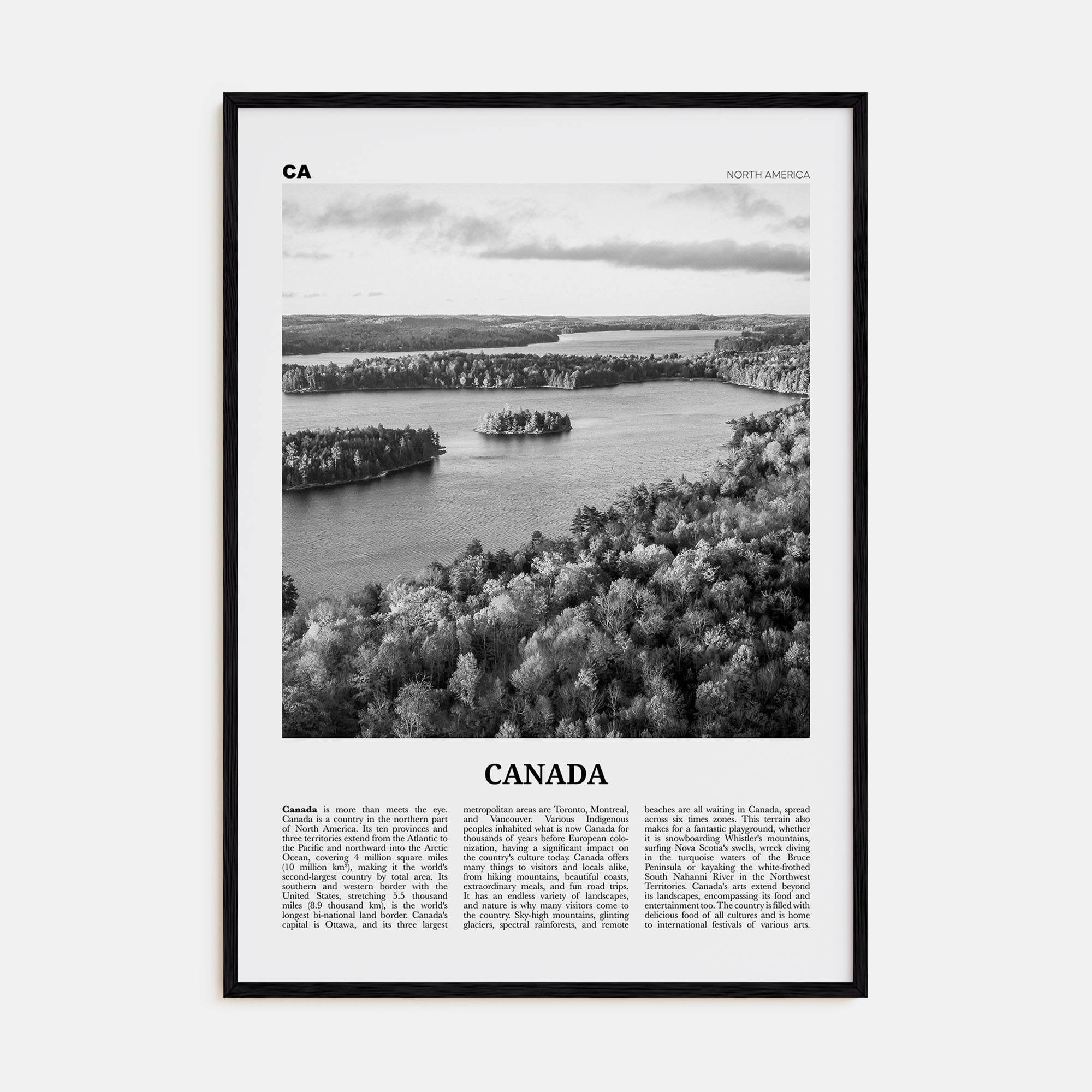 Canada Travel B&W No 2 Poster
