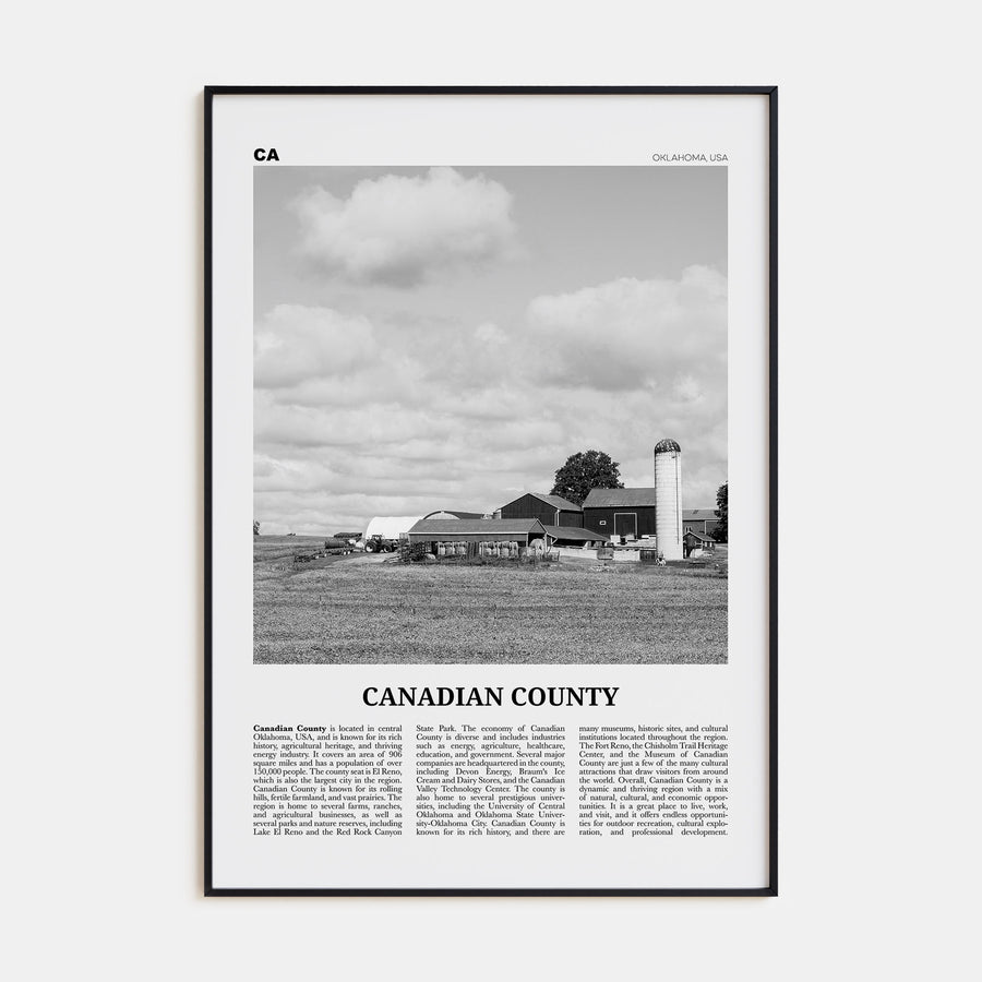Canadian County Travel B&W Poster