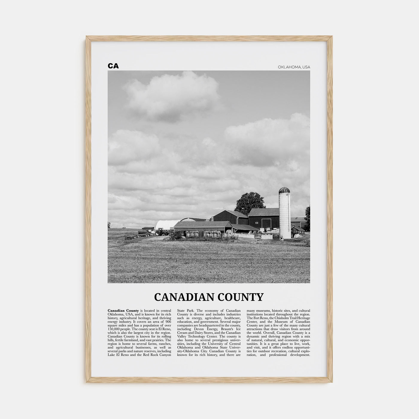 Canadian County Travel B&W Poster
