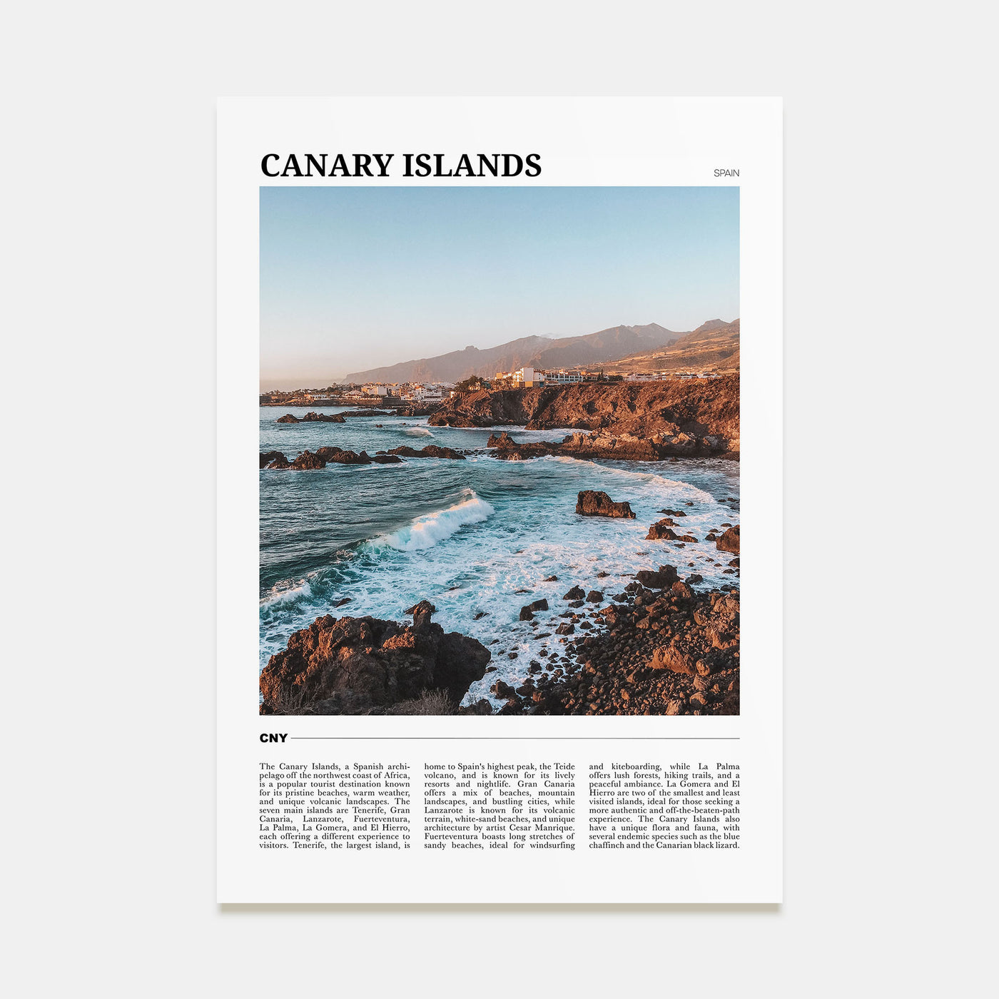 Canary Islands Travel Color Poster