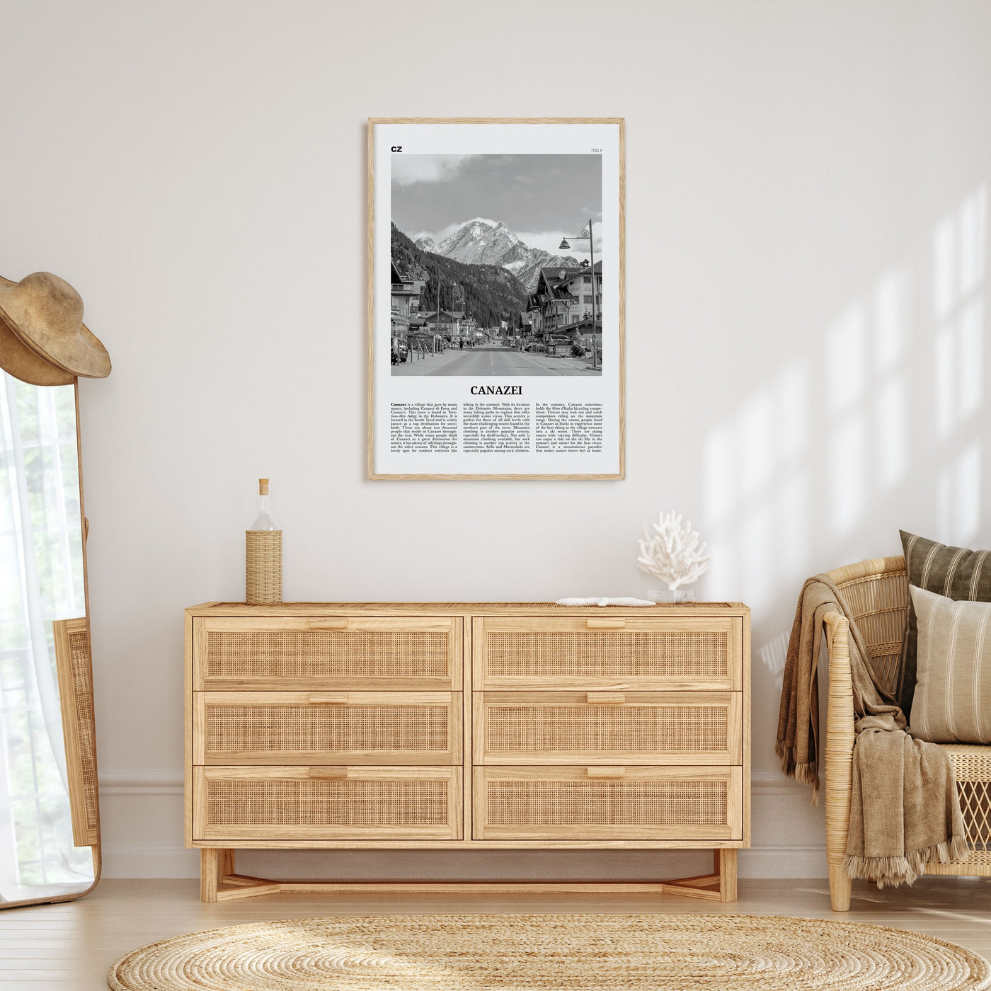 Canazei Travel B&W Poster