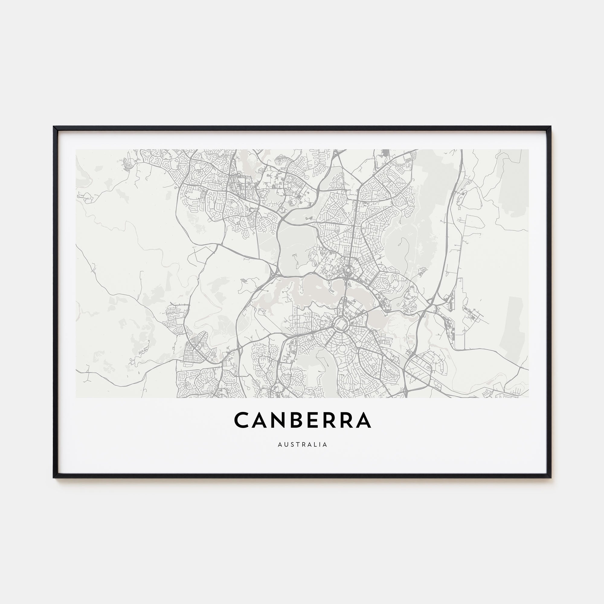 Canberra Map Landscape Poster