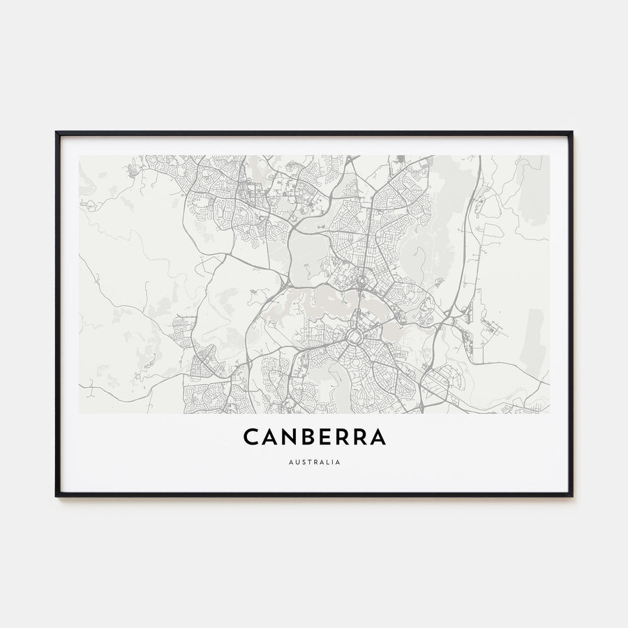 Canberra Map Landscape Poster