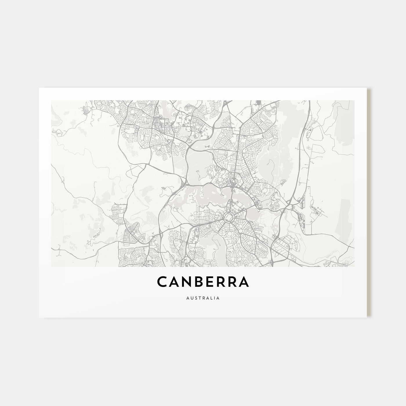 Canberra Map Landscape Poster