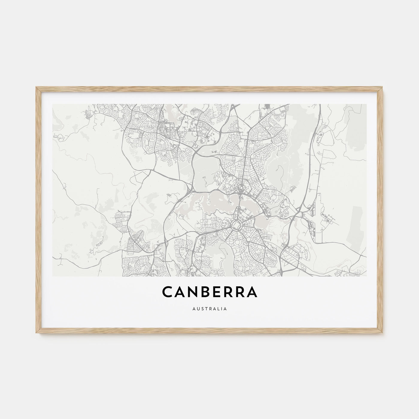 Canberra Map Landscape Poster