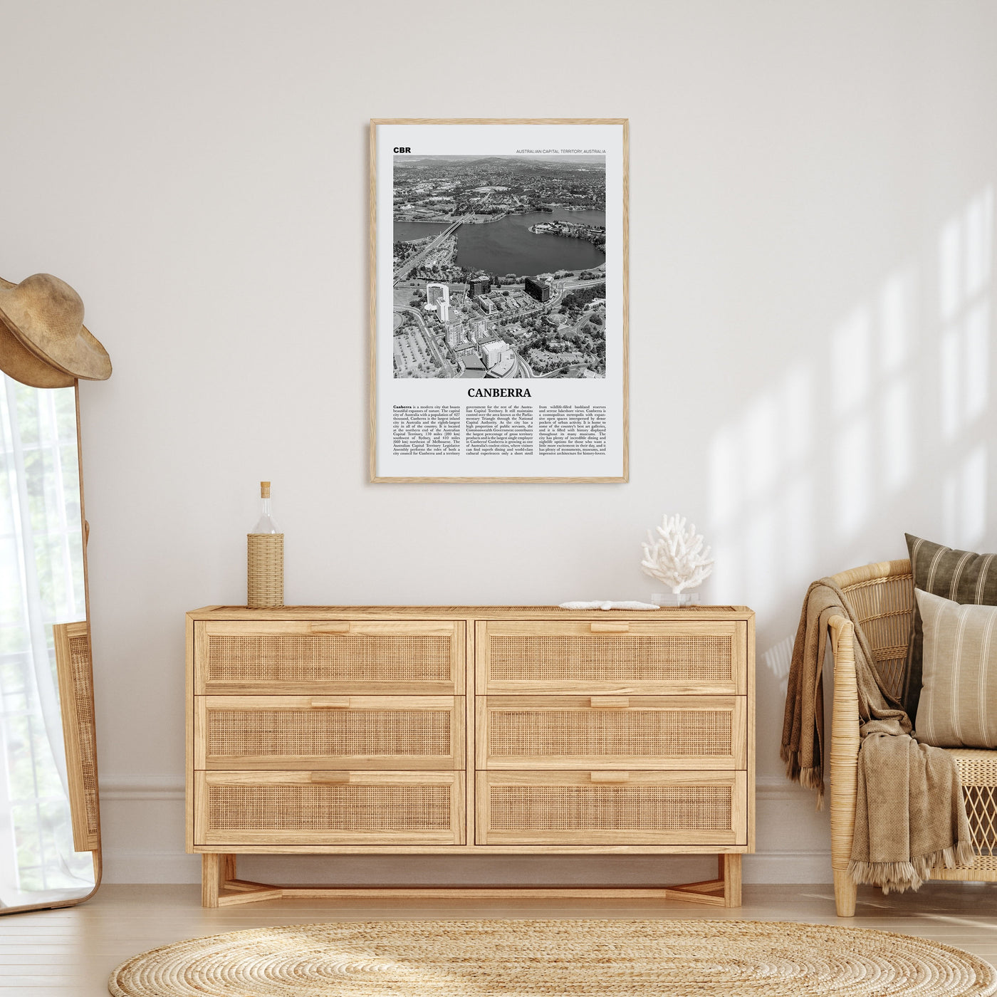 Canberra Travel B&W Poster