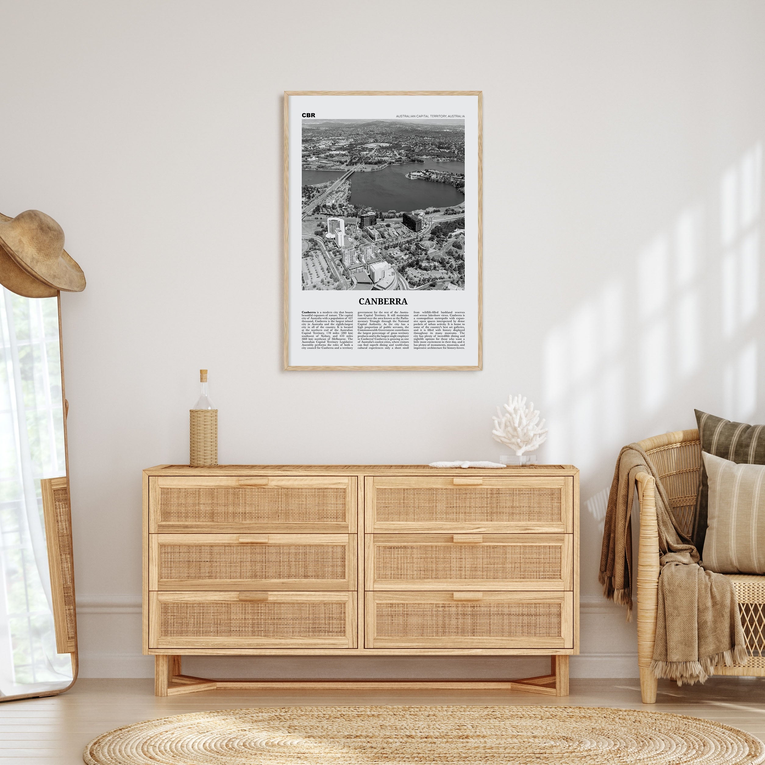 Canberra Travel B&W Poster