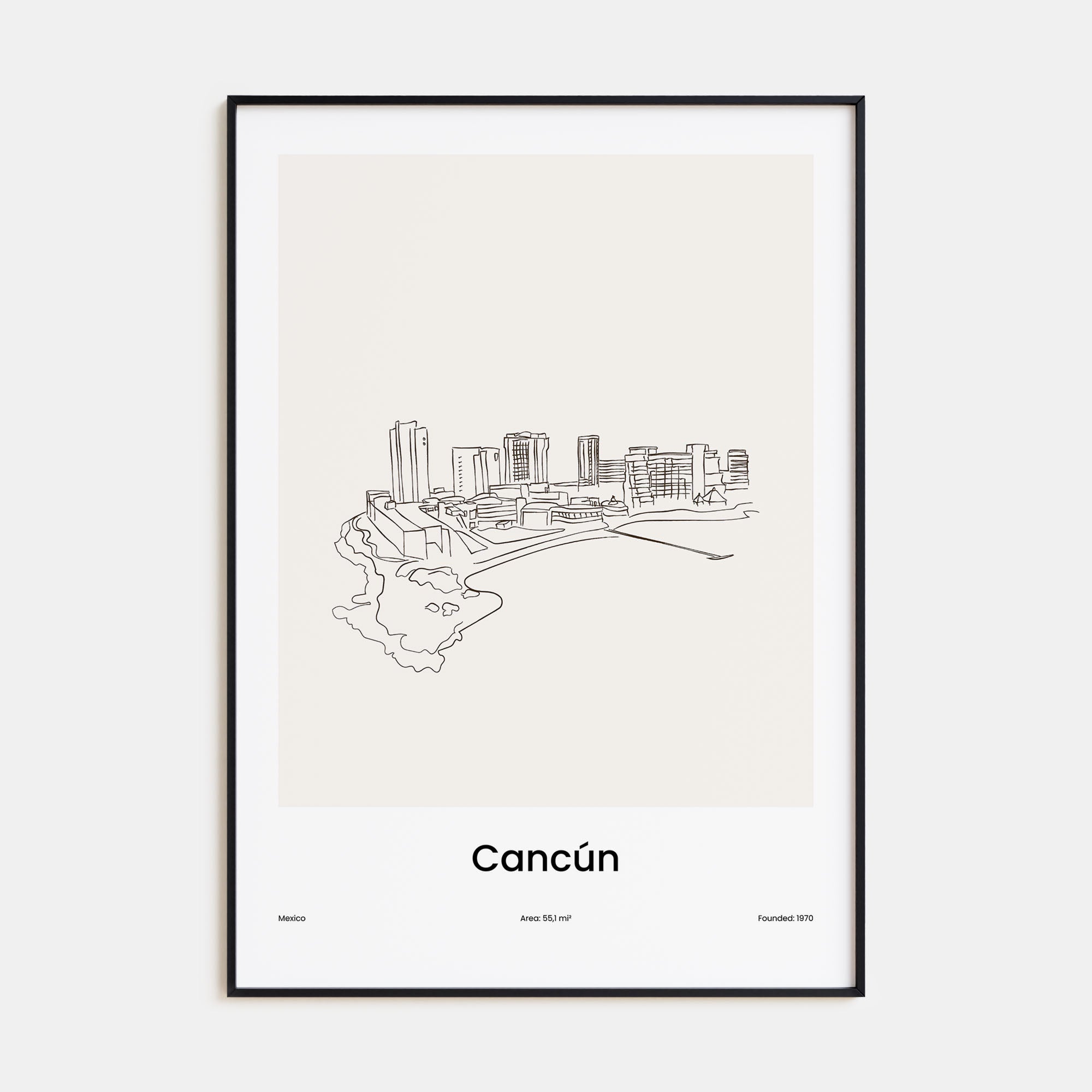 Cancún Drawn Poster