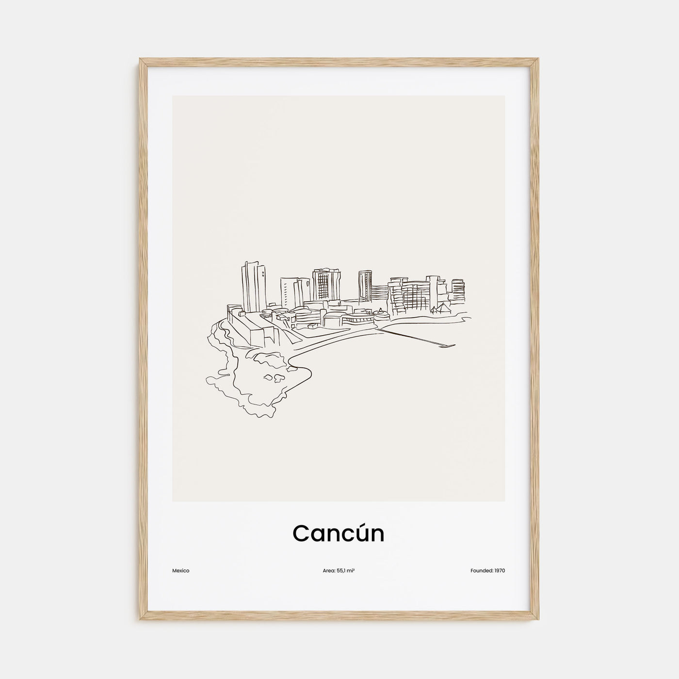Cancún Drawn Poster