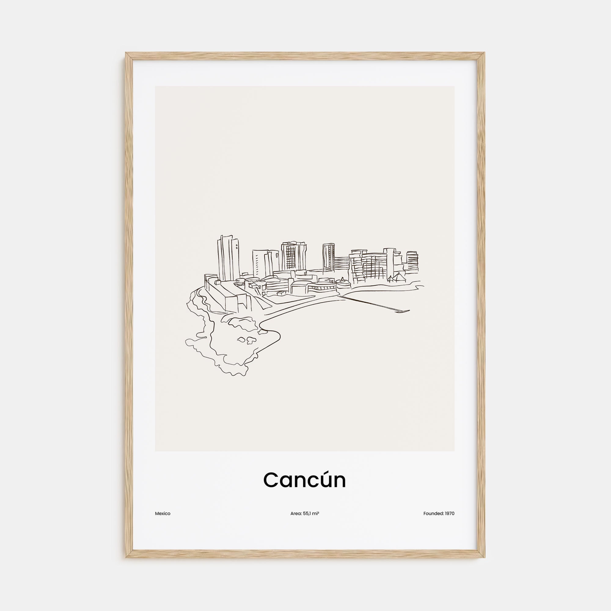 Cancún Drawn Poster