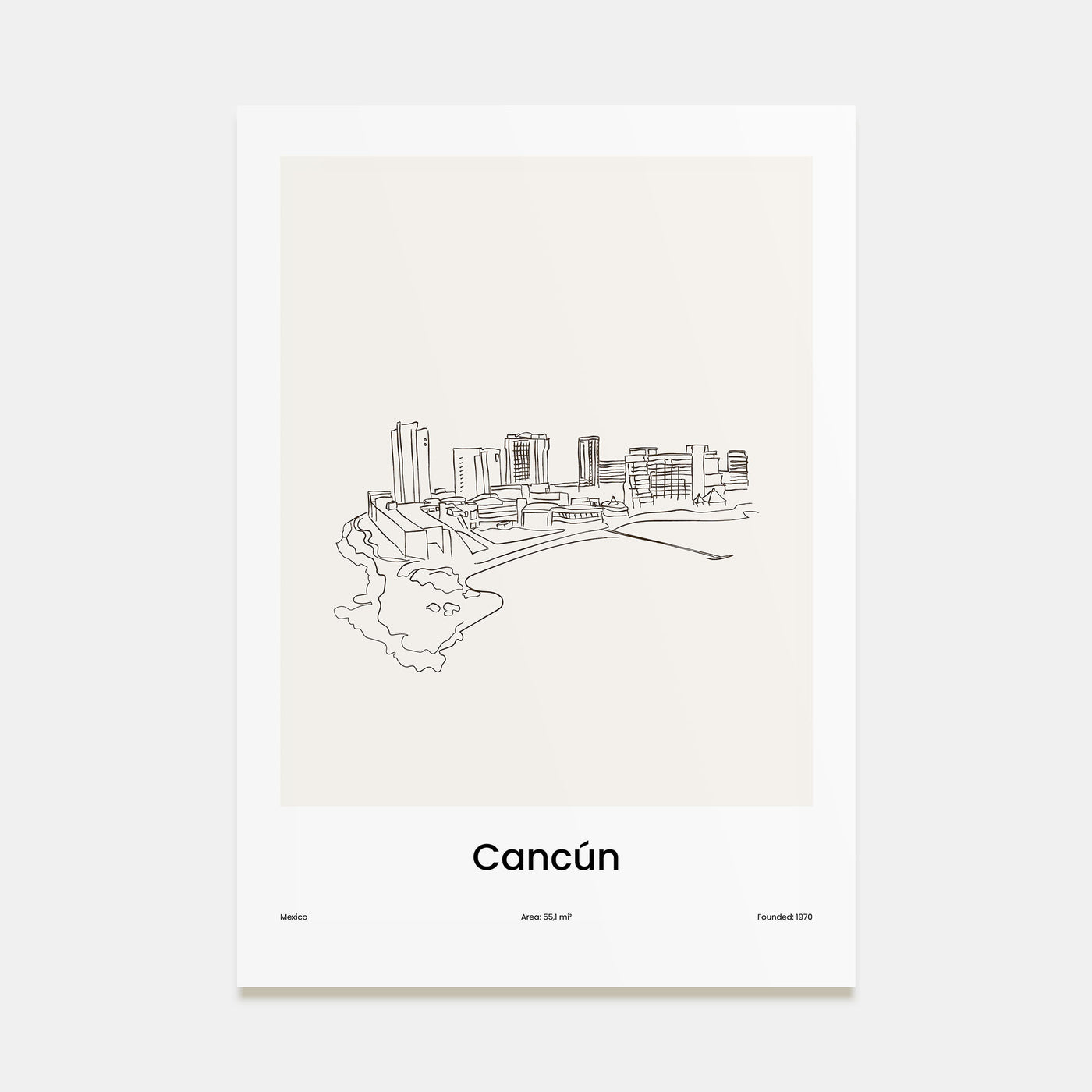 Cancún Drawn Poster