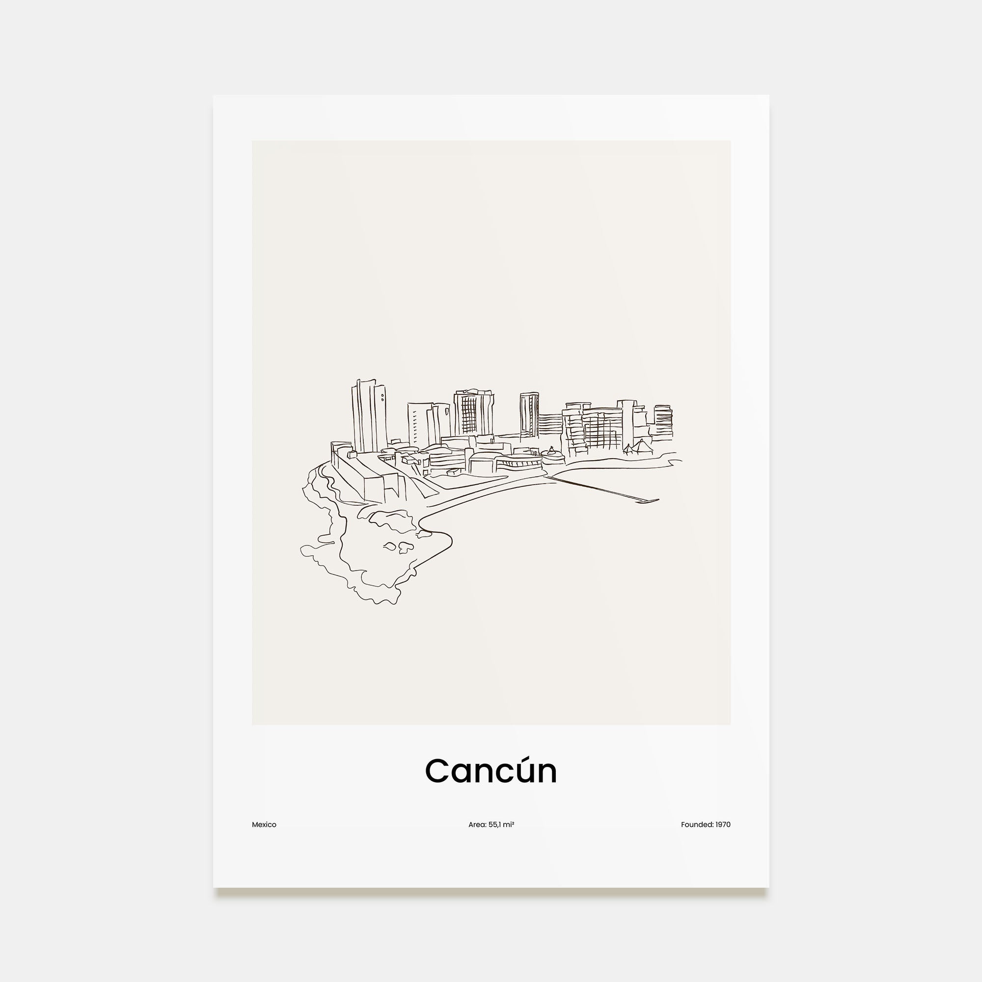 Cancún Drawn Poster