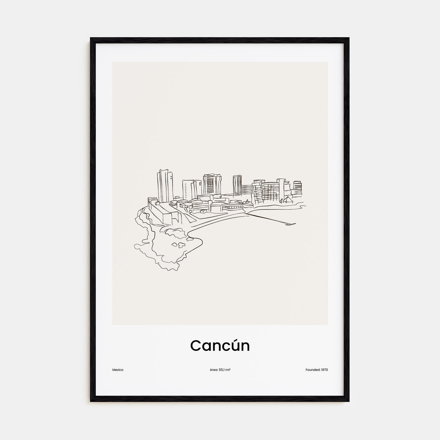 Cancún Drawn Poster