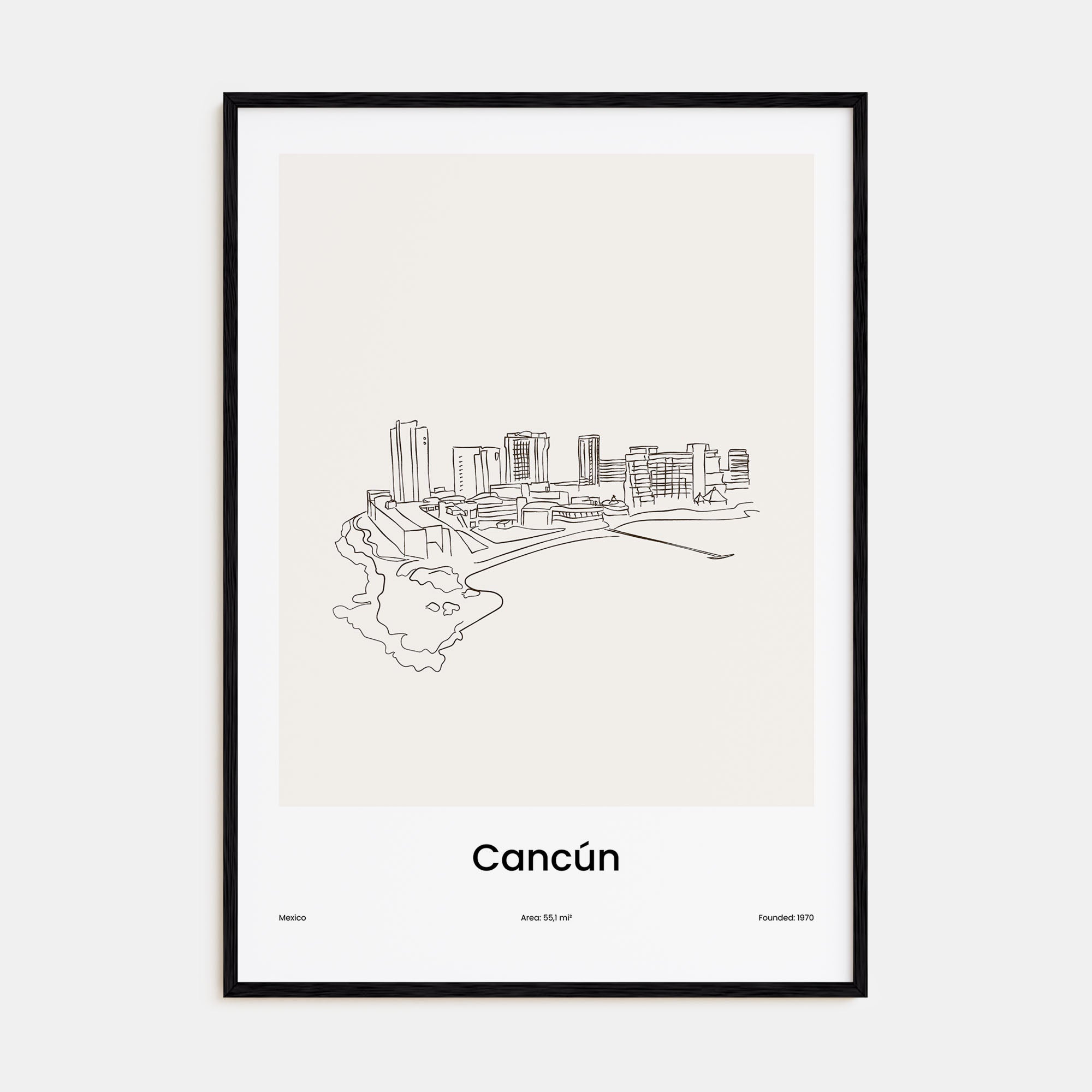 Cancún Drawn Poster