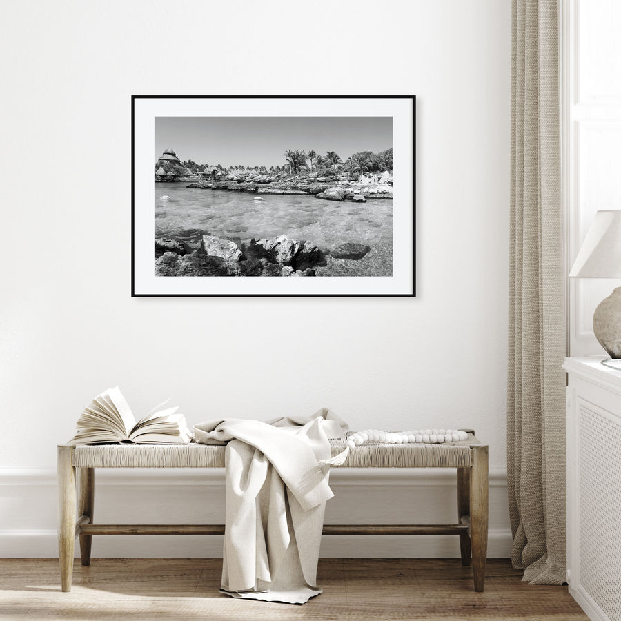 Cancún Landscape B&W Poster