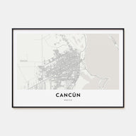 Cancún Map Landscape Poster