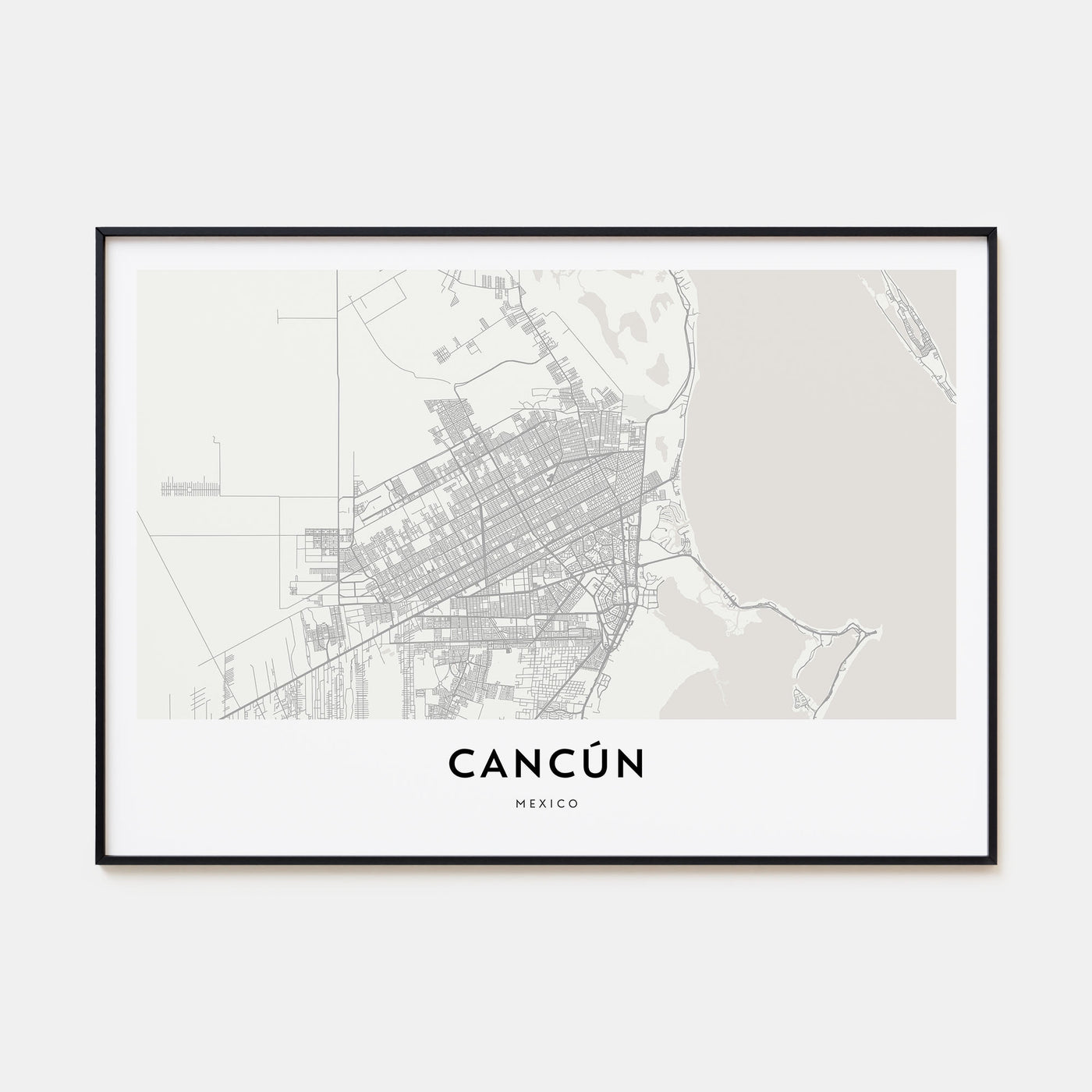 Cancún Map Landscape Poster