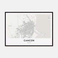 Cancún Map Landscape Poster