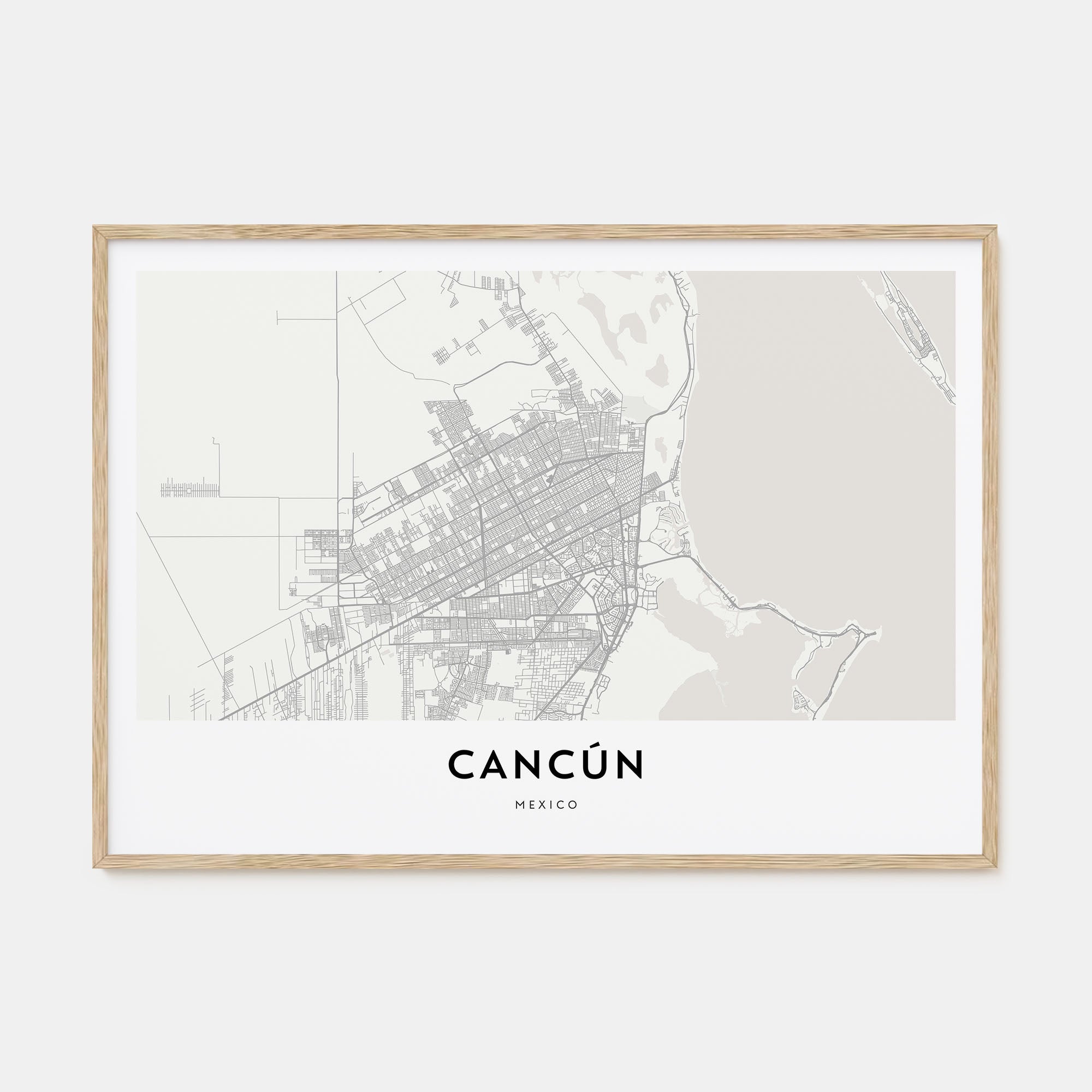 Cancún Map Landscape Poster