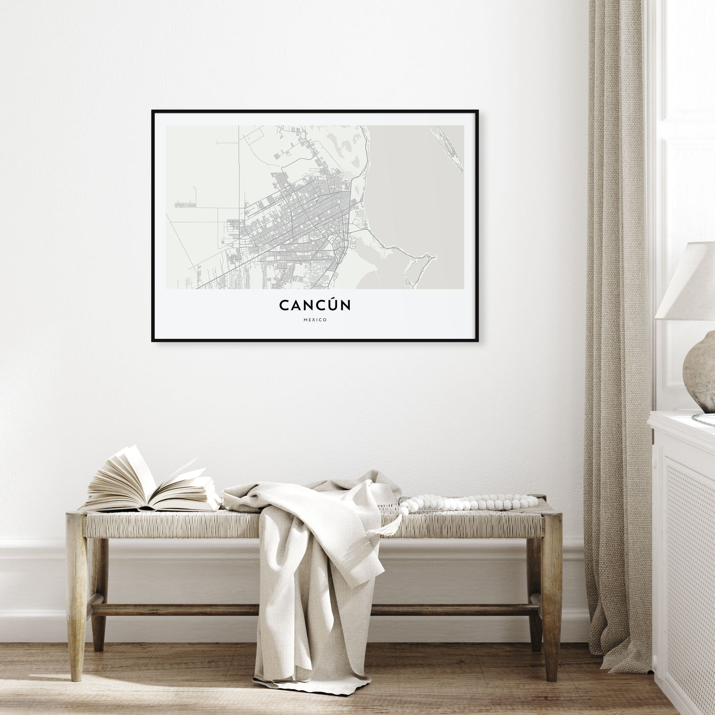 Cancún Map Landscape Poster