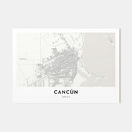 Cancún Map Landscape Poster