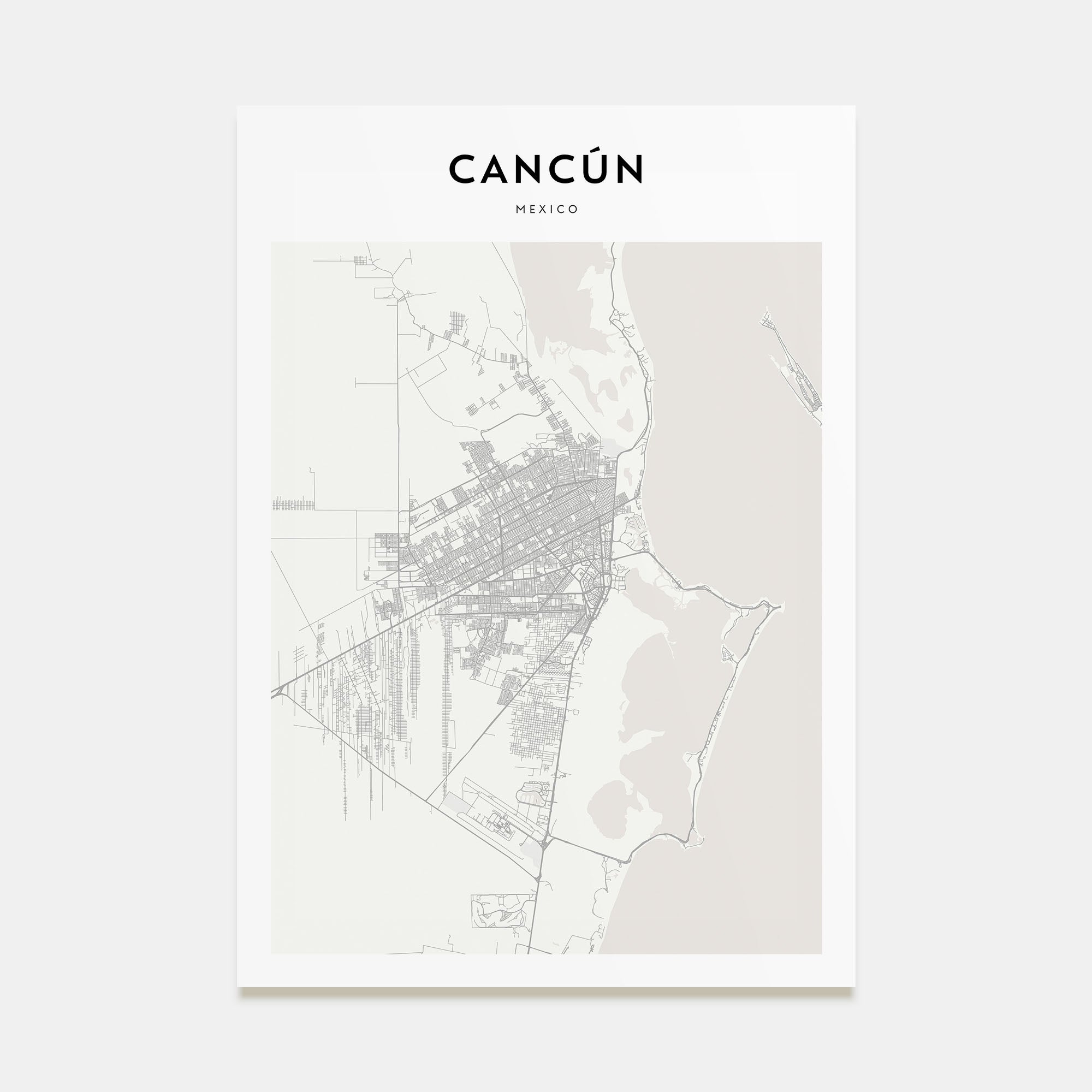 Cancún Map Portrait Poster