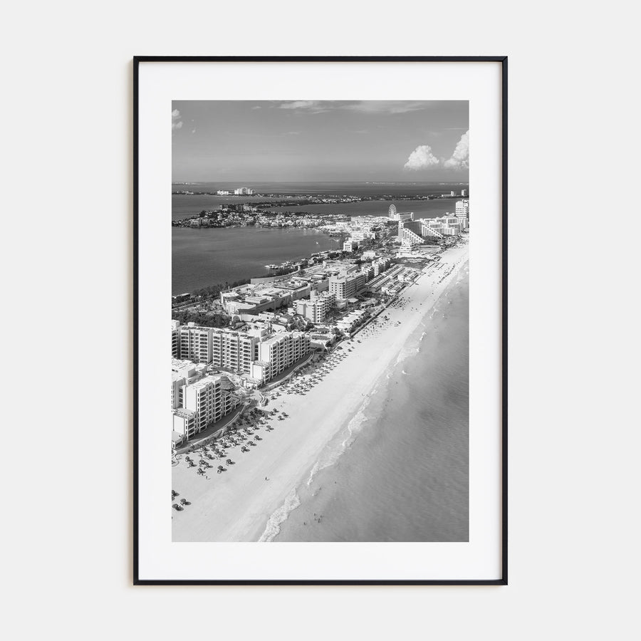 Cancún Photo B&W Poster
