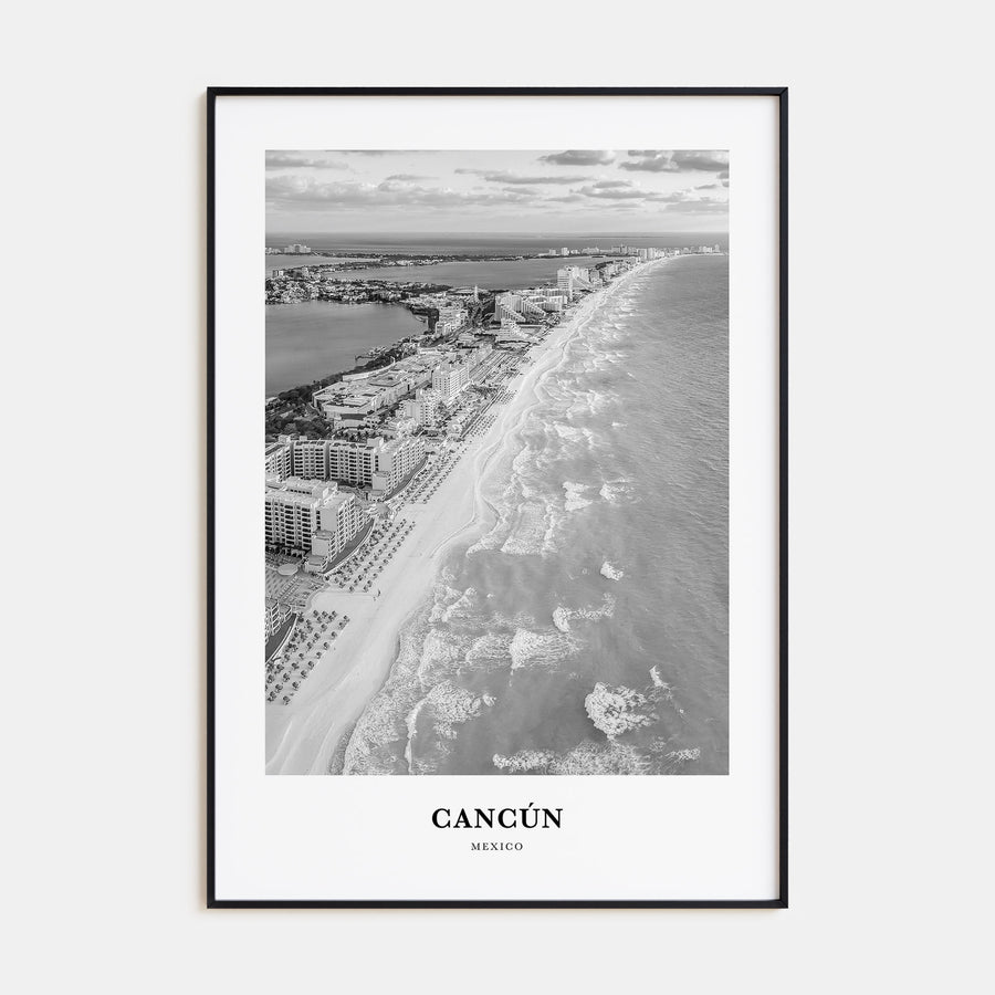Cancún Portrait B&W Poster