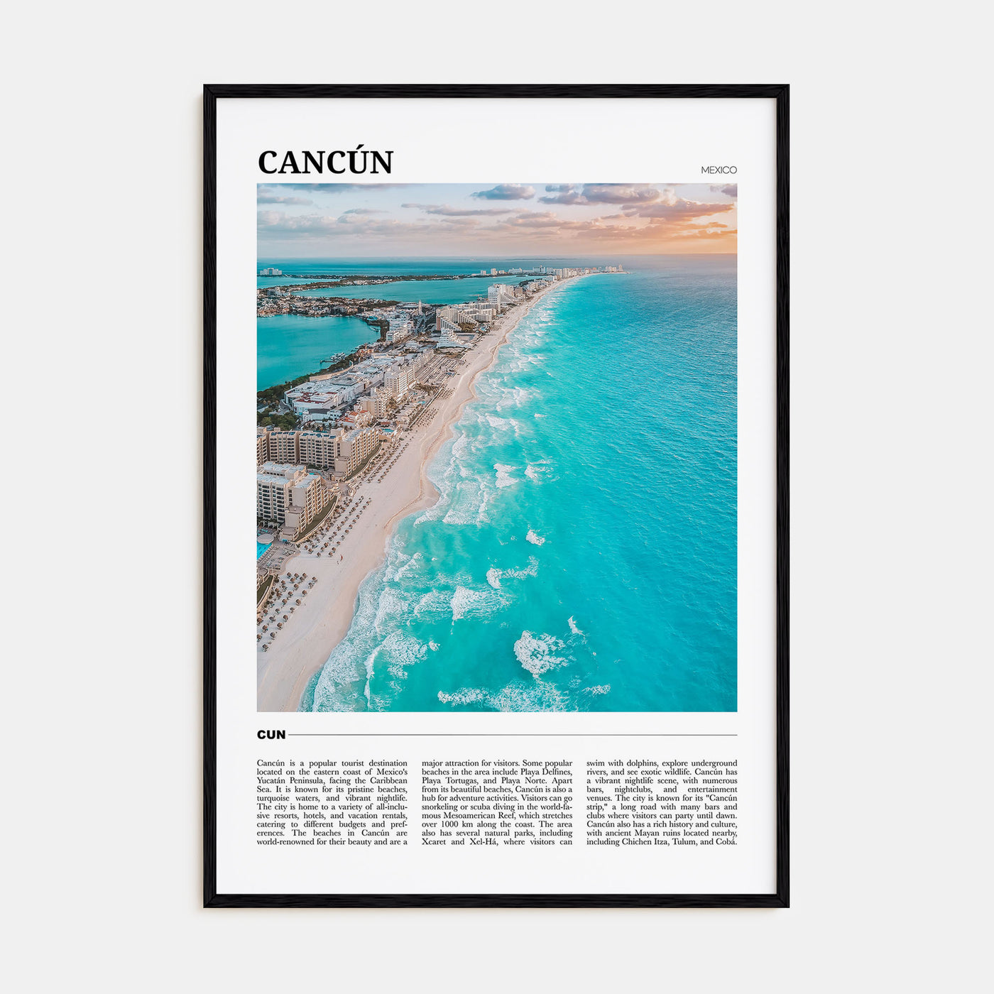 Cancún Travel Color Poster