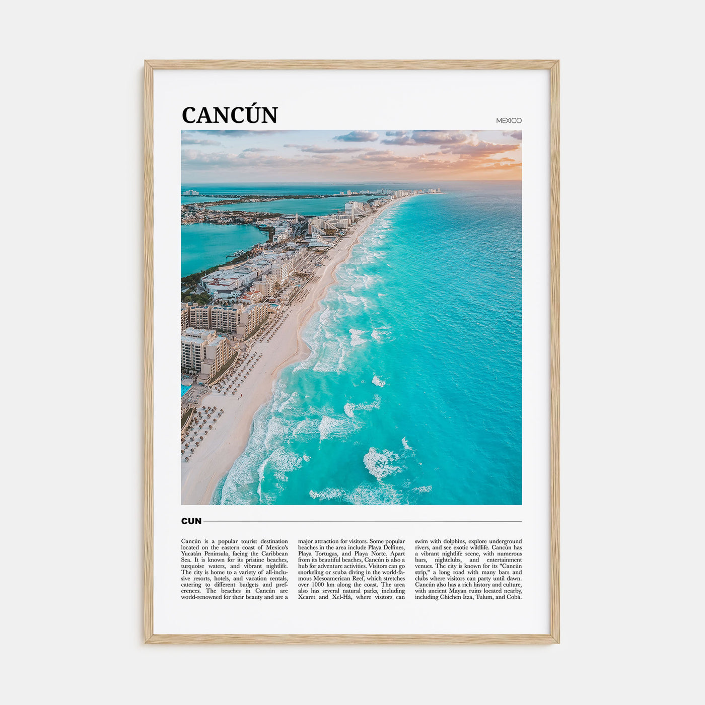 Cancún Travel Color Poster