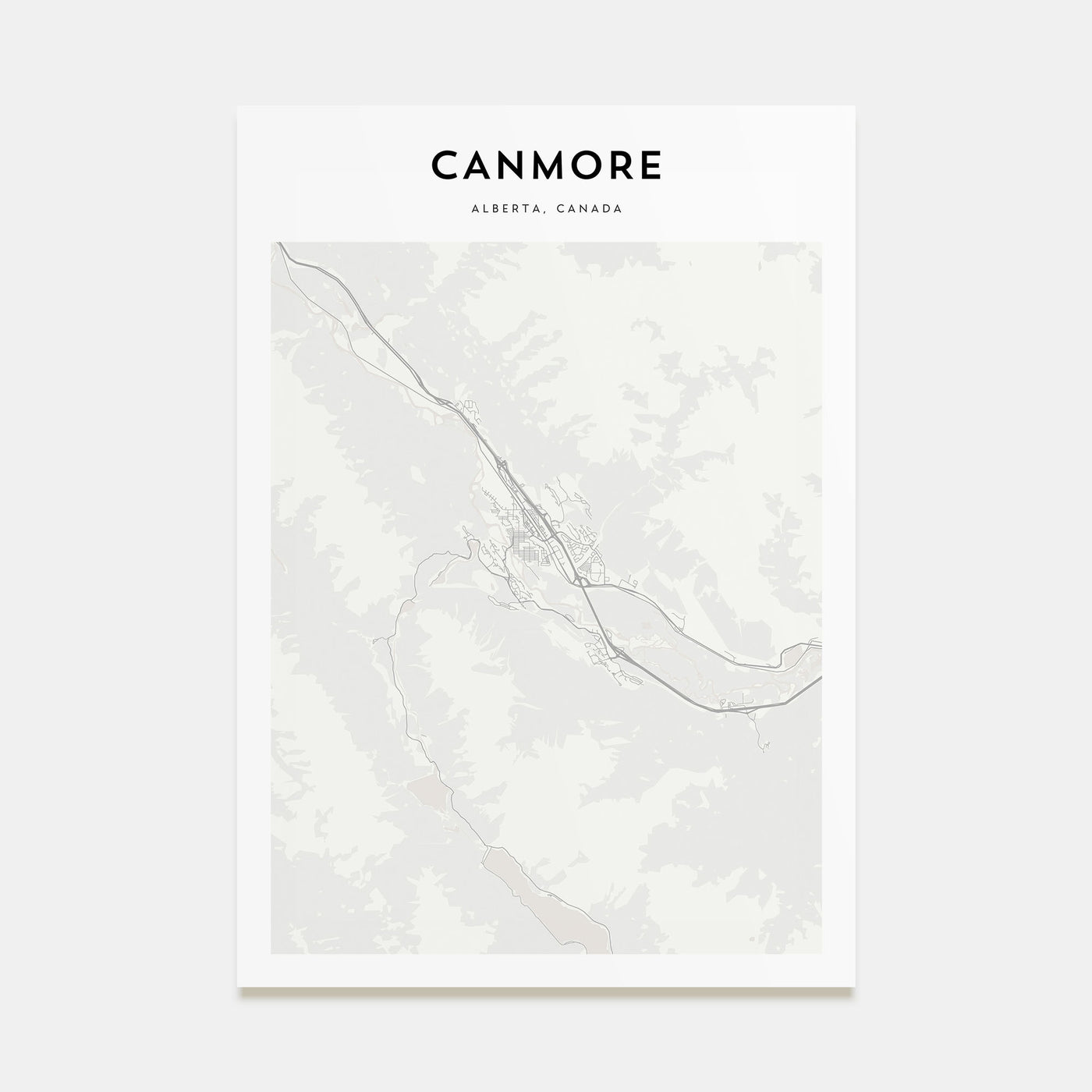Canmore Map Portrait Poster