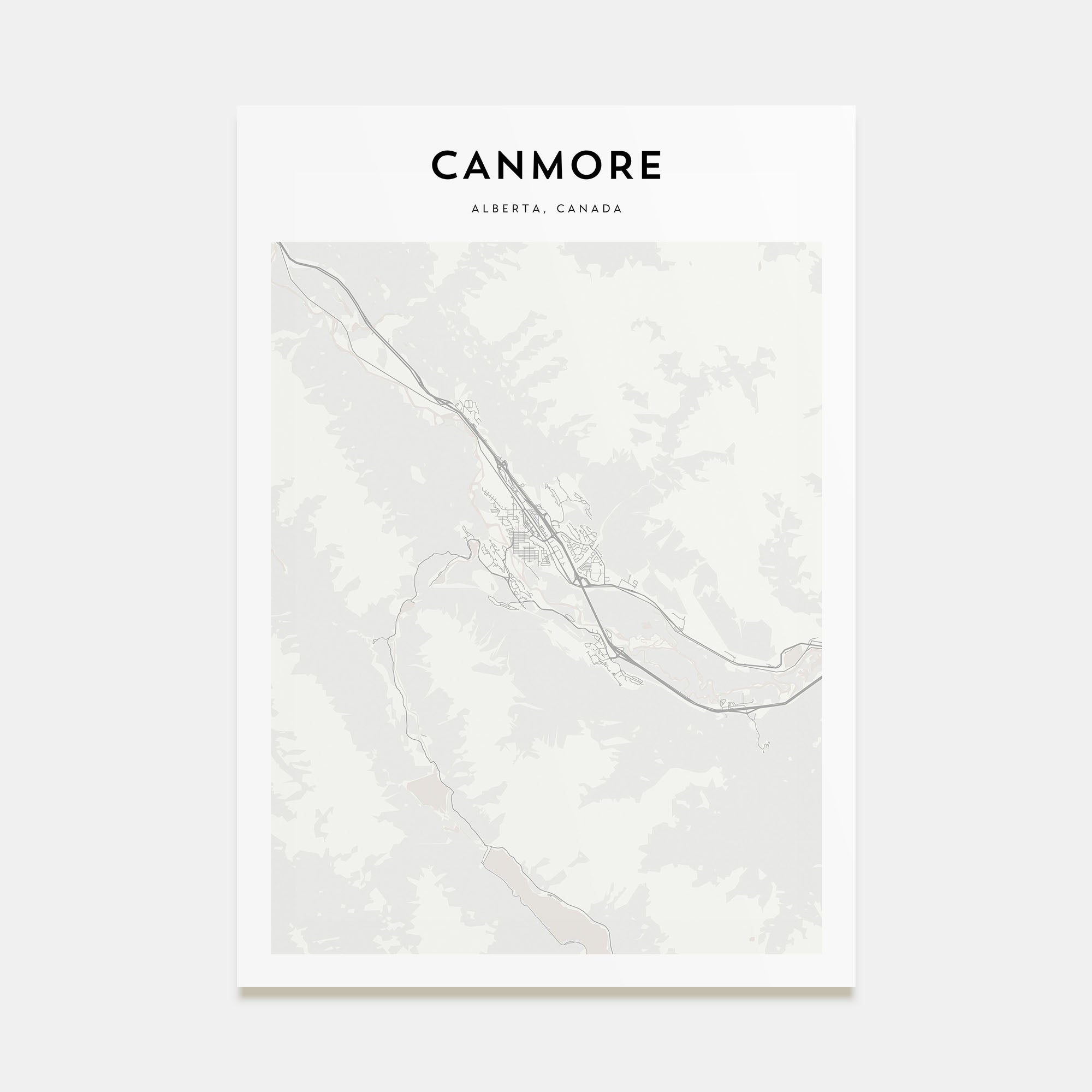 Canmore Map Portrait Poster