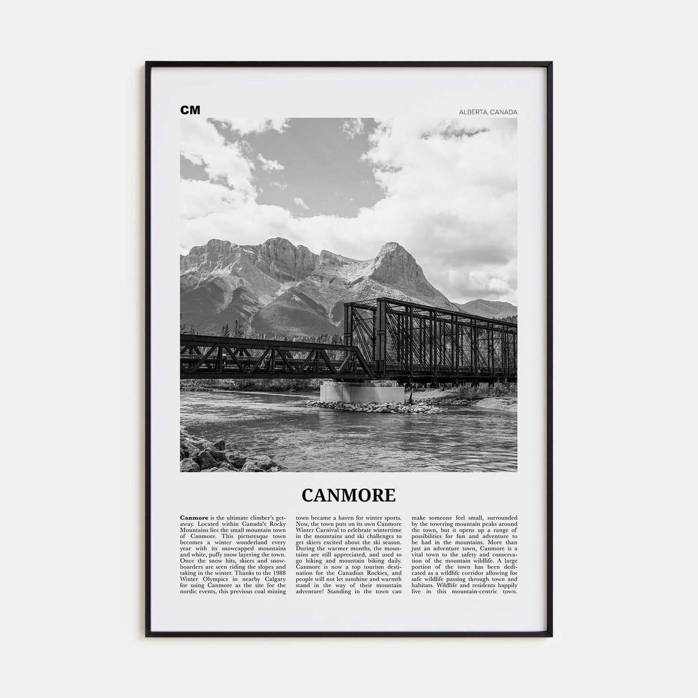 Canmore Travel B&W Poster