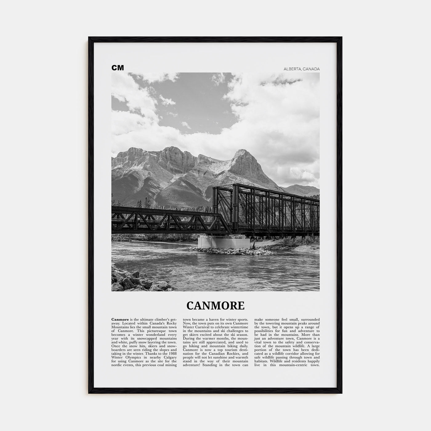 Canmore Travel B&W Poster
