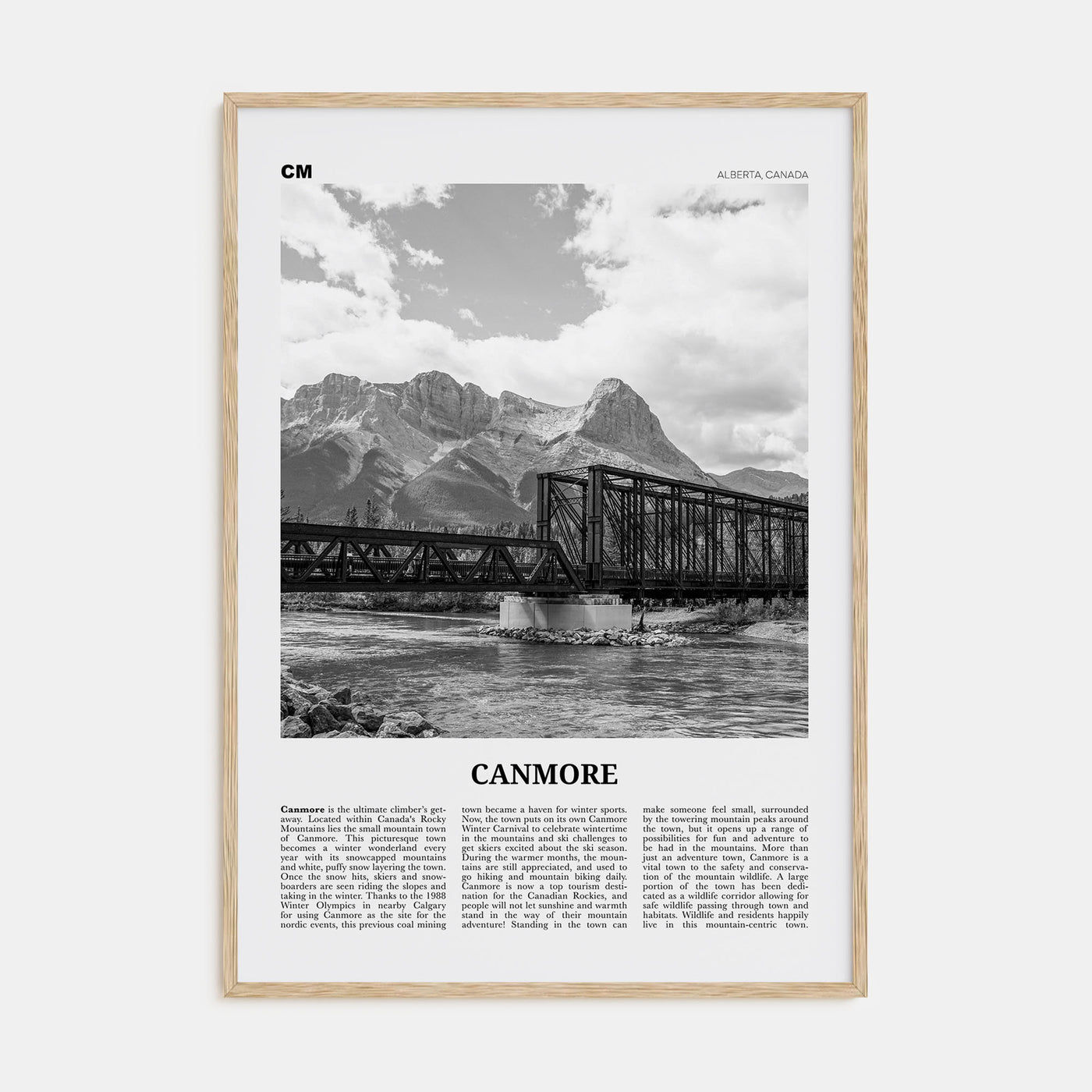 Canmore Travel B&W Poster