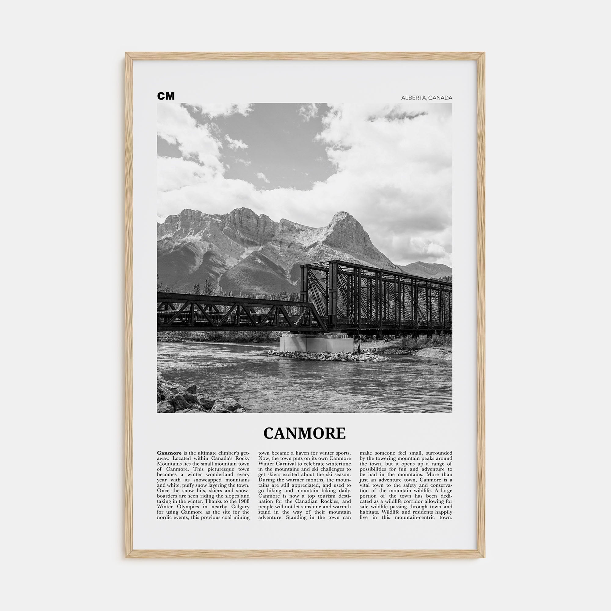 Canmore Travel B&W Poster