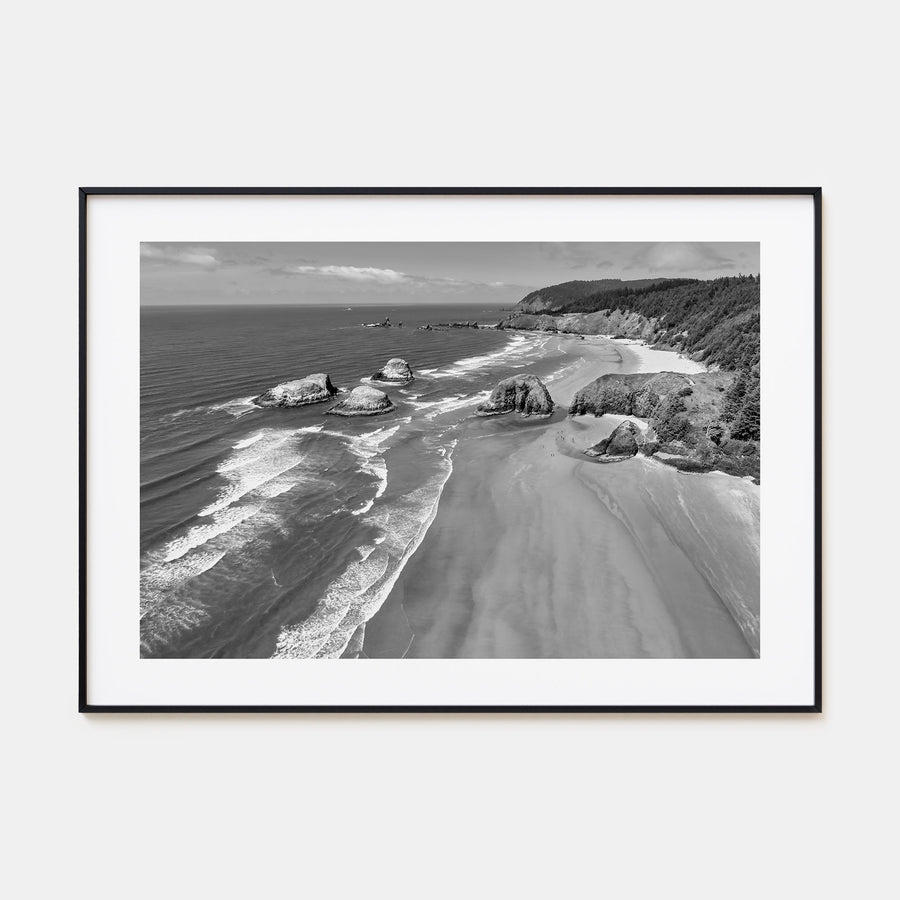 Cannon Beach Landscape B&W Poster